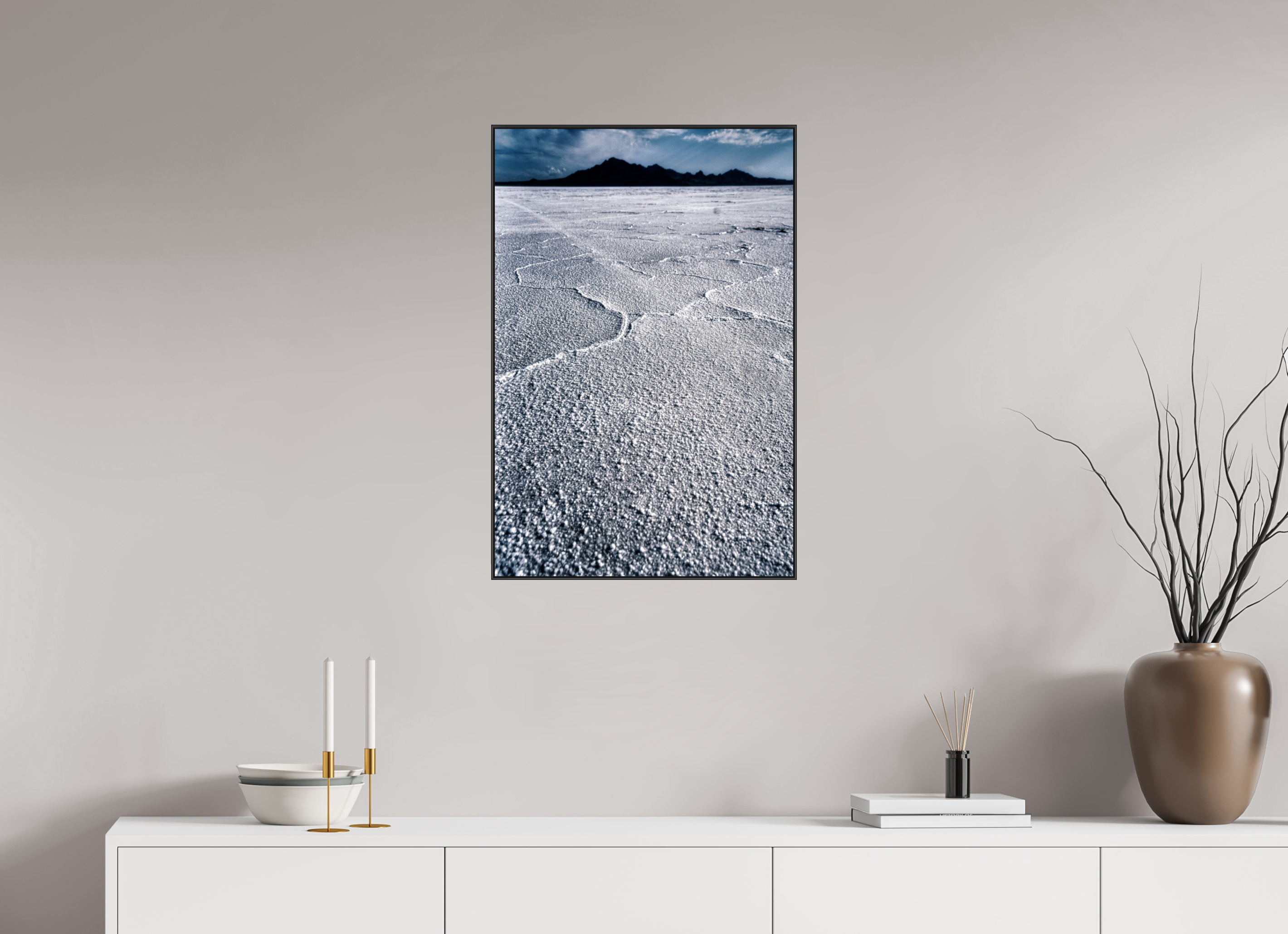20 x 30″, Famed Aluminum (Black) Bonneville Salt Flats