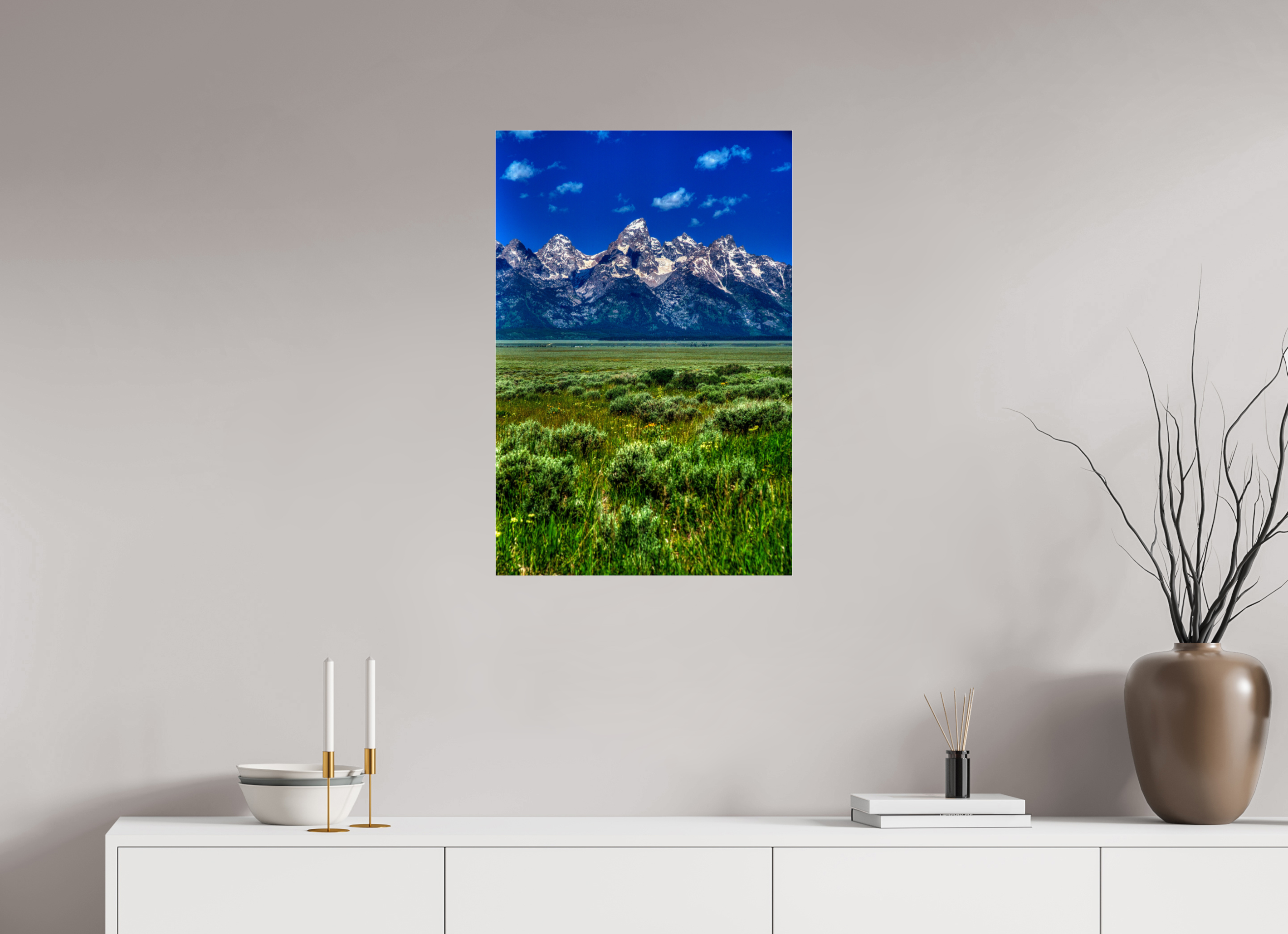 20 x 30″, Glass The Grand Tetons