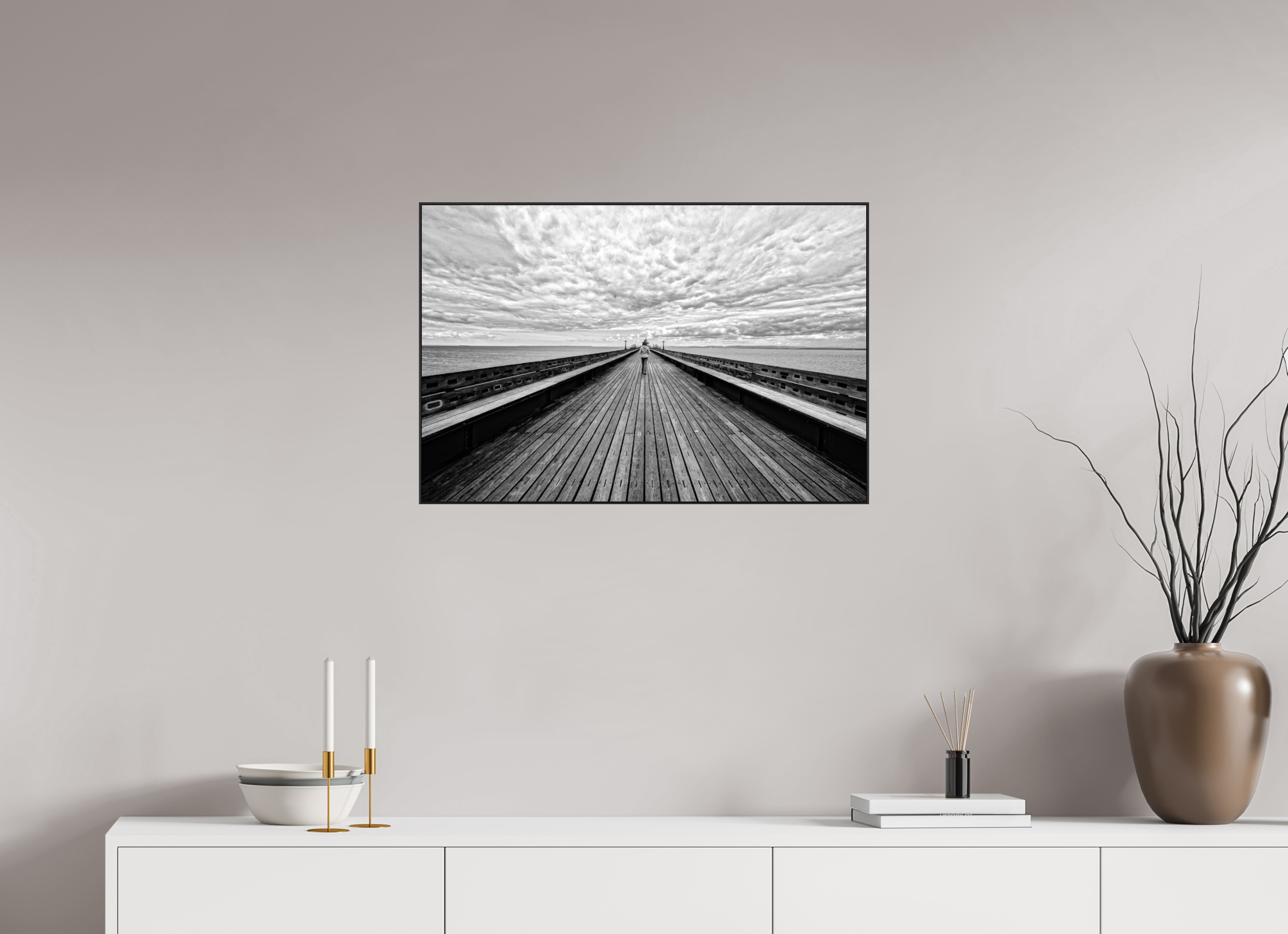 30 x 20″, Photo Print Aluminum (Black) UK Pier