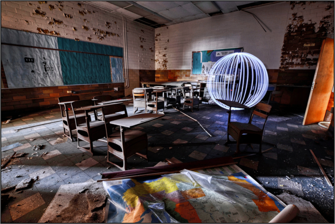 Main image White Orb in Abandoned Classroom