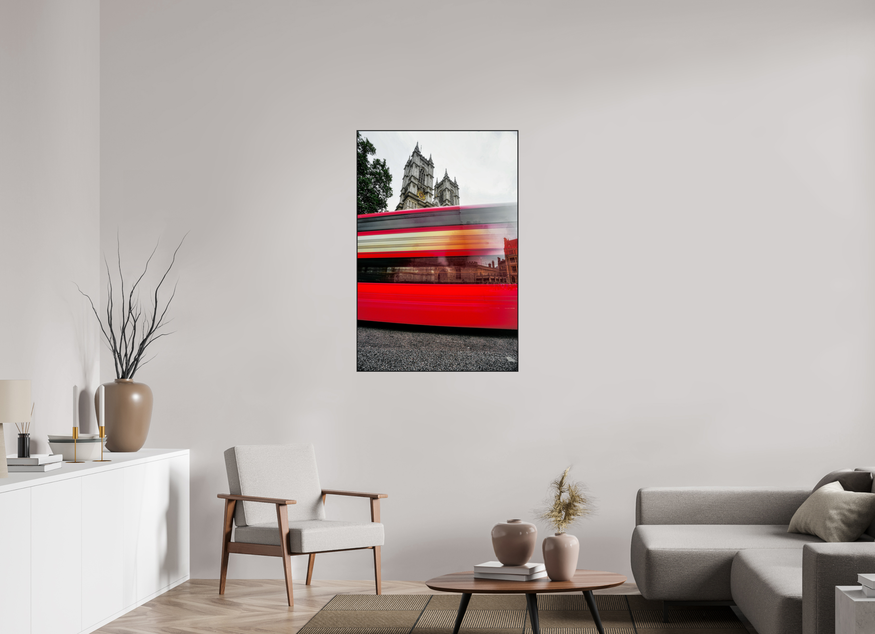 30 x 45″, Photo Print Aluminum (Black) The Red Bus
