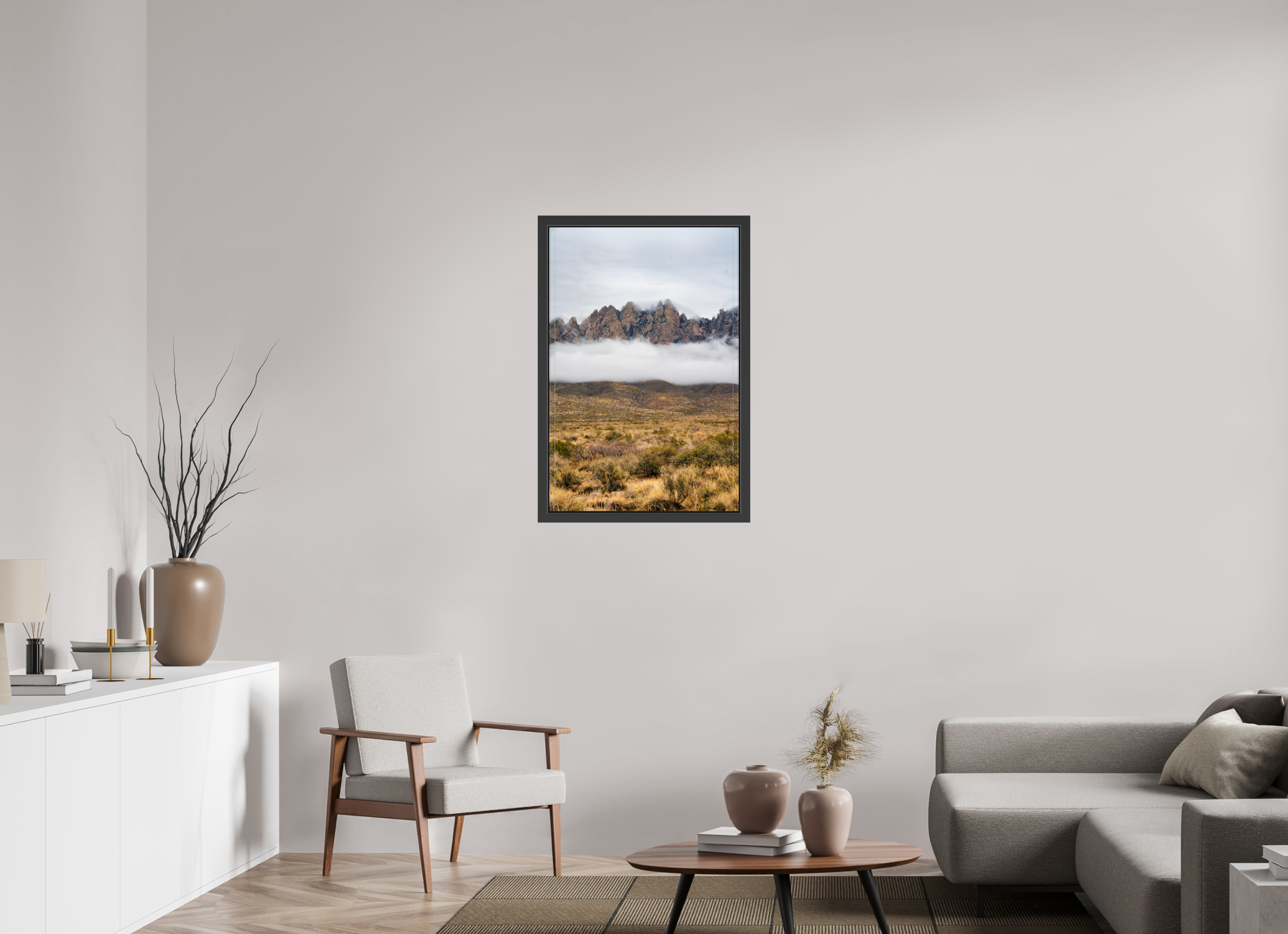 24 x 36″, Framed (Black) Organ Mountains