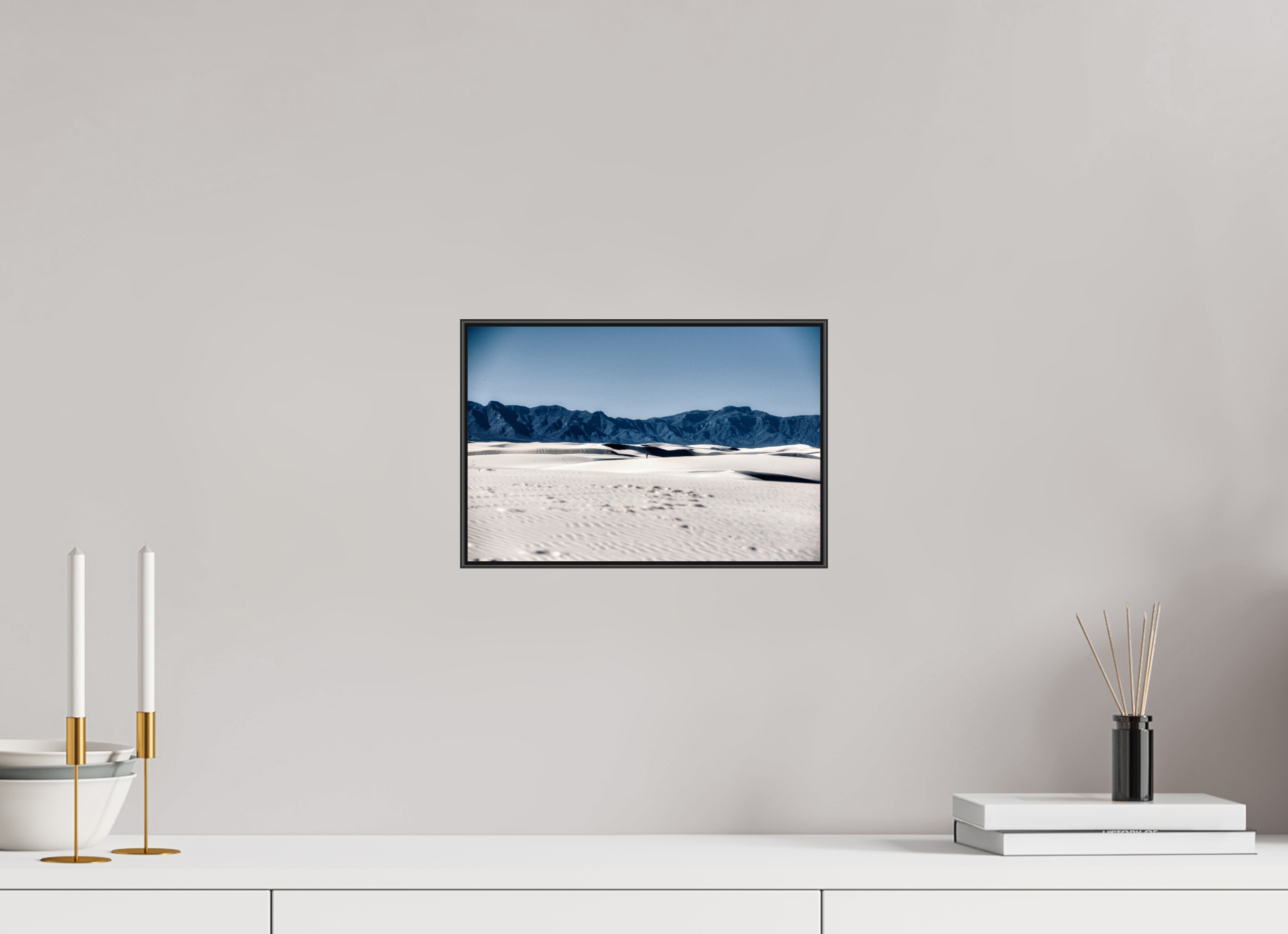 12 x 8″, Famed Aluminum (Black) Wandering White Sands