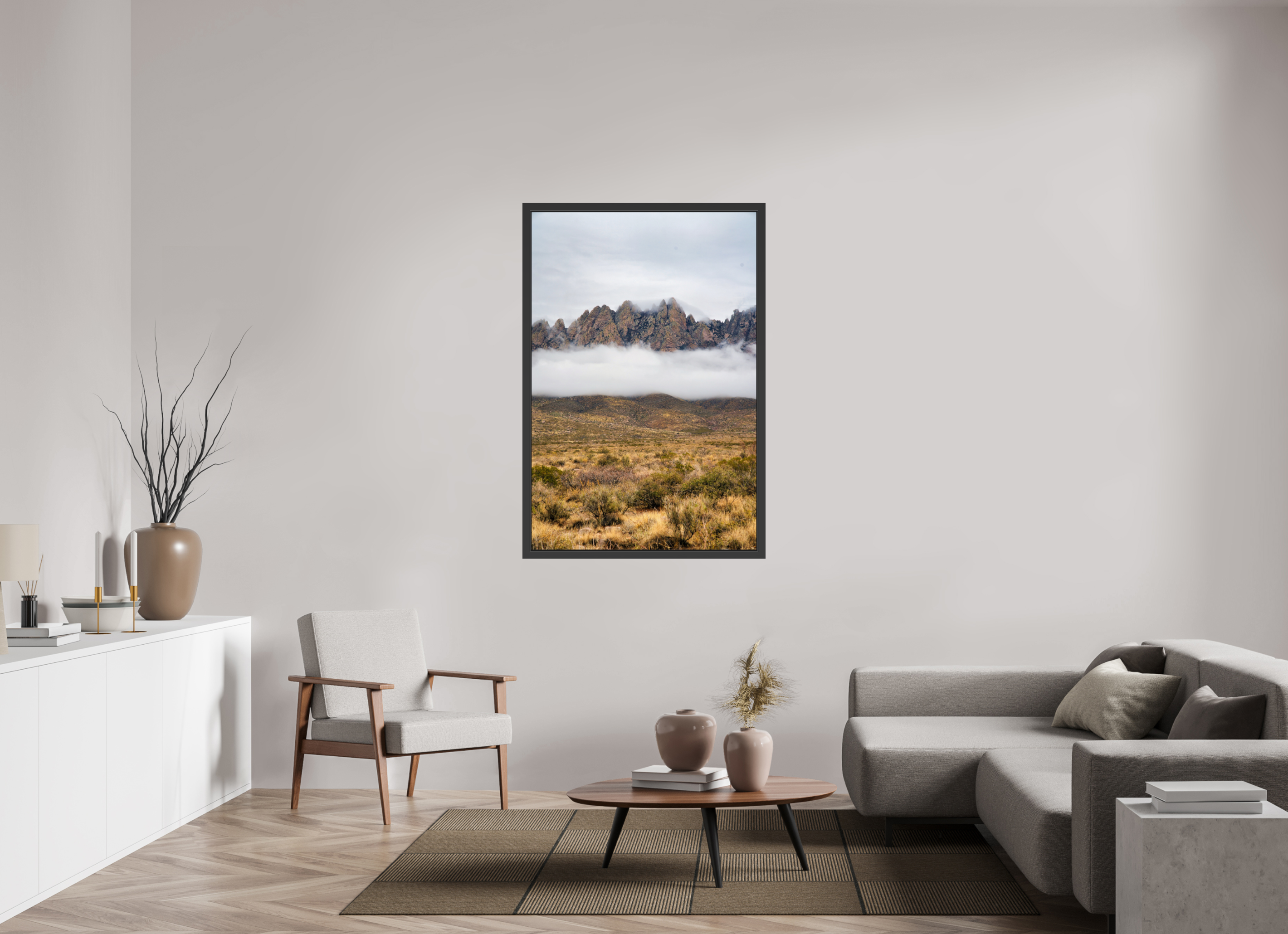 36 x 54″, Framed (Black) Organ Mountains