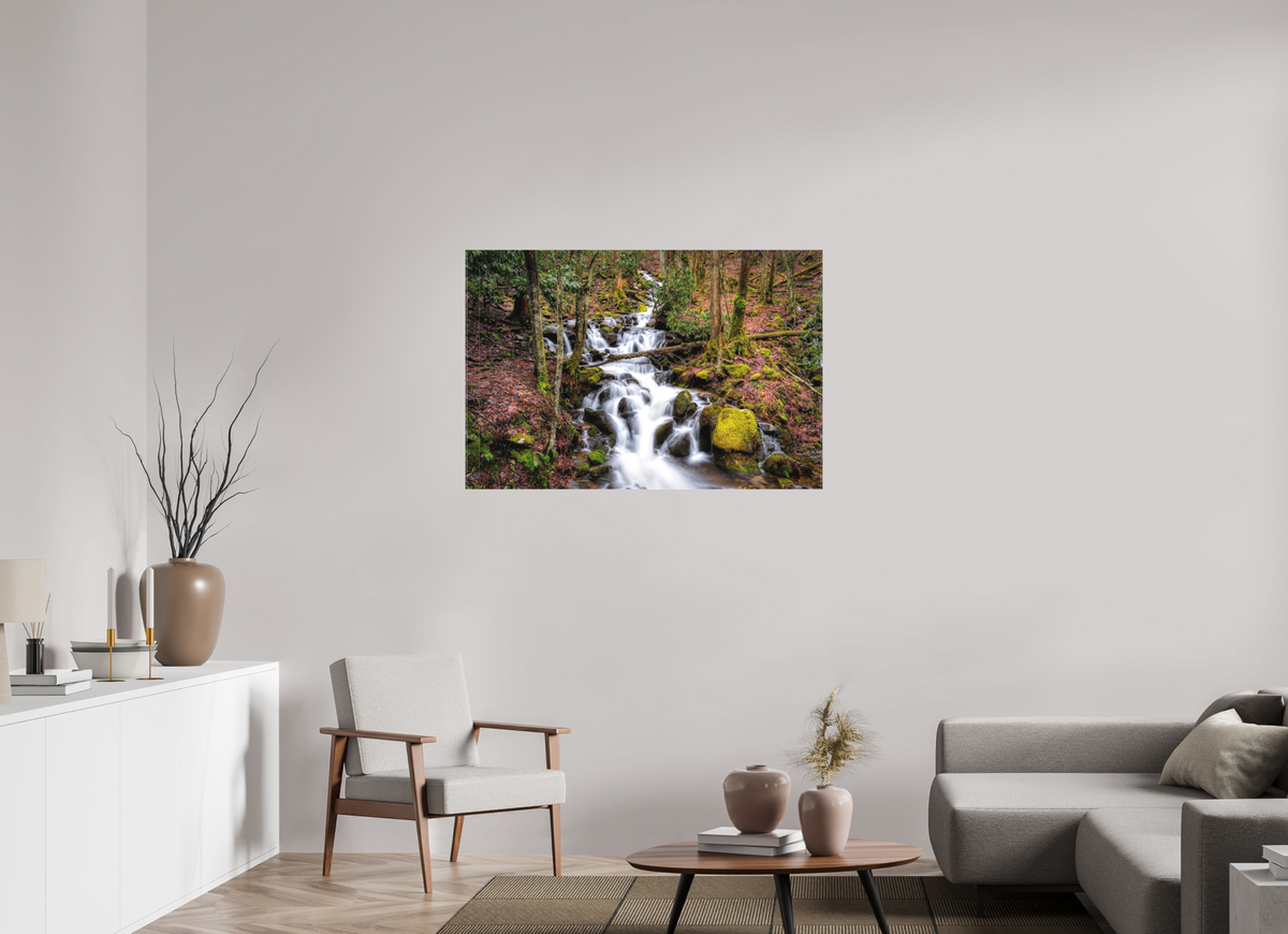 45 x 30″, Matte Canvas Waterfall in Smokey Mountain National Park