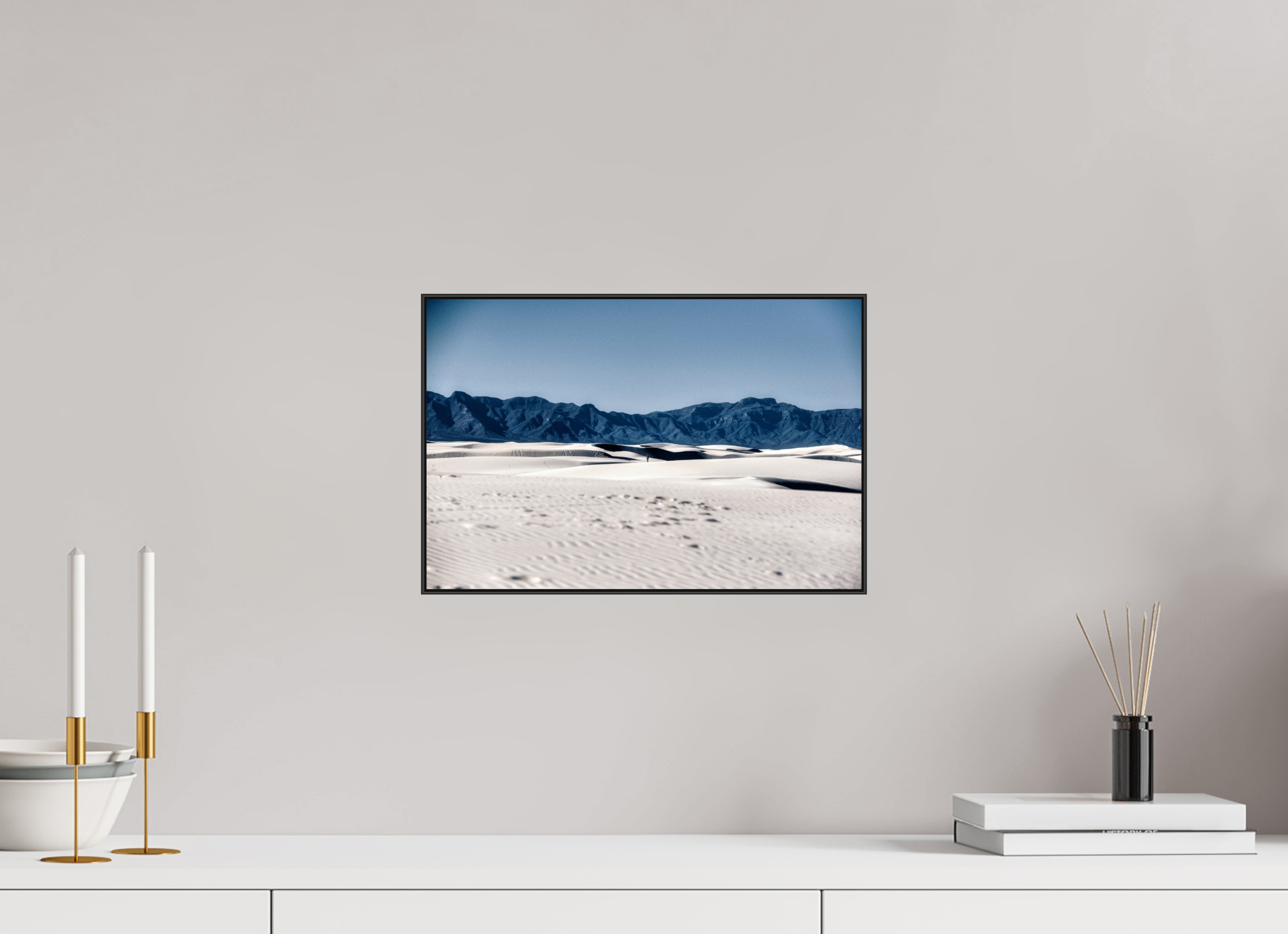 15 x 10″, Photo Print Aluminum (Black) Wandering White Sands