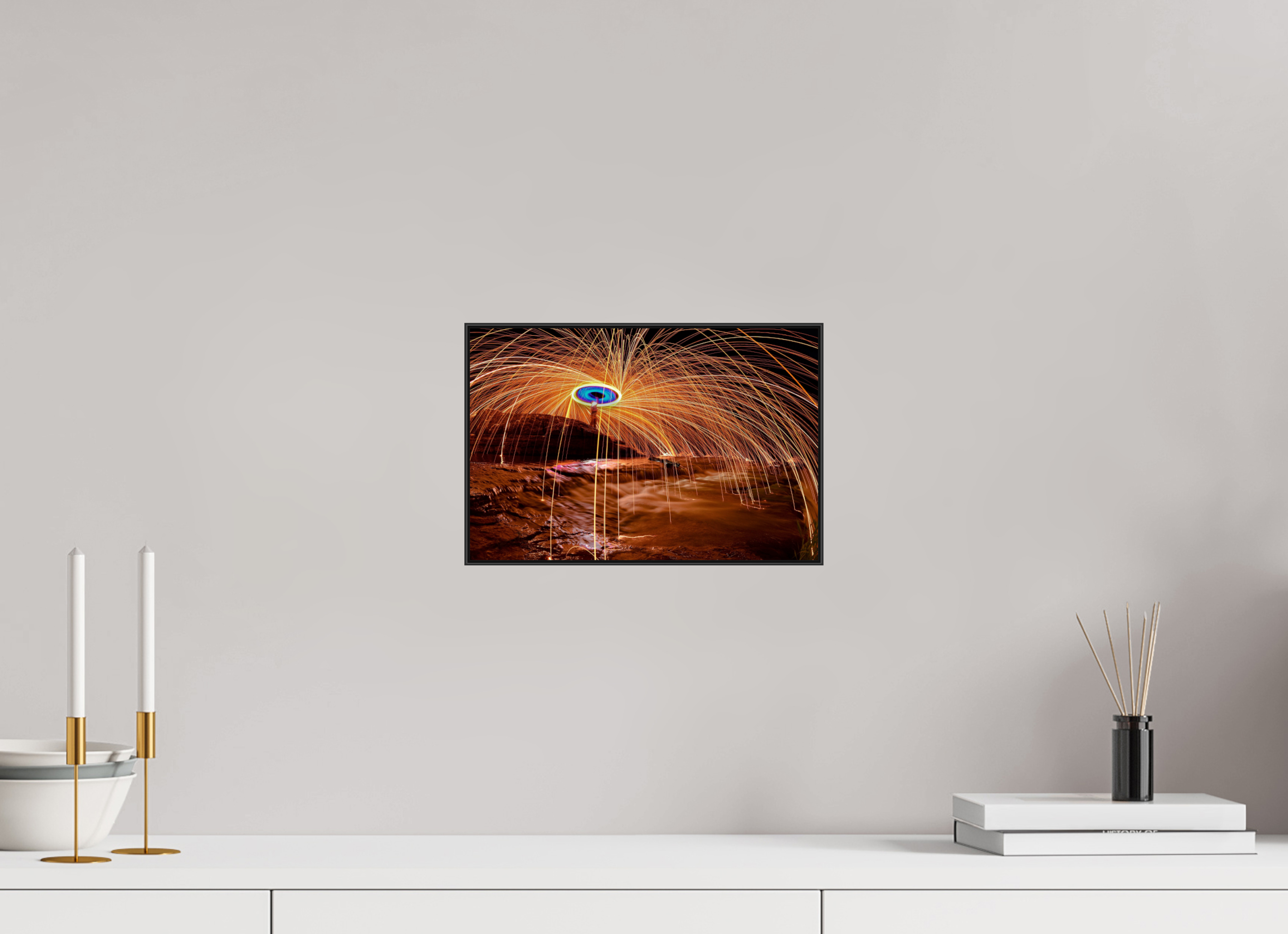 12 x 8″, Photo Print Aluminum (Black) Steel Wool over Waterfall