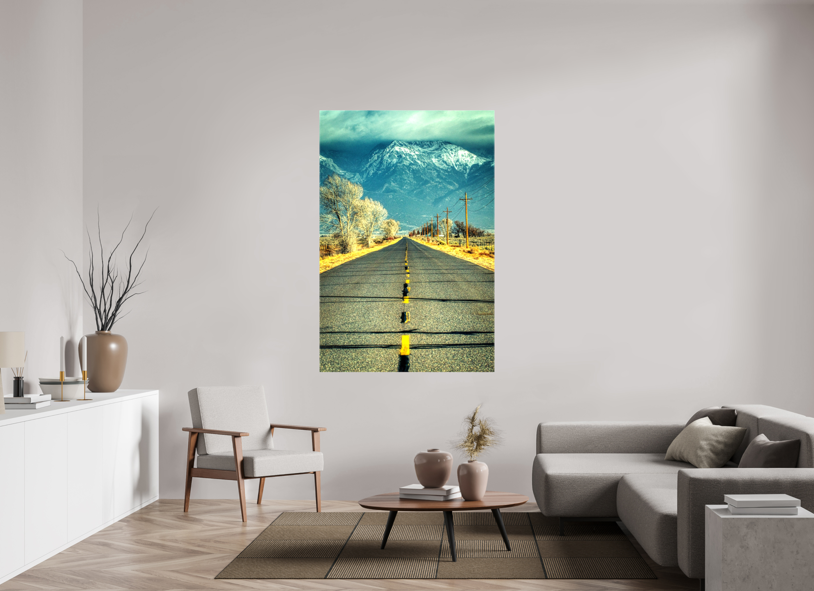 44 x 66″, Glossy Canvas The Road To Crestone