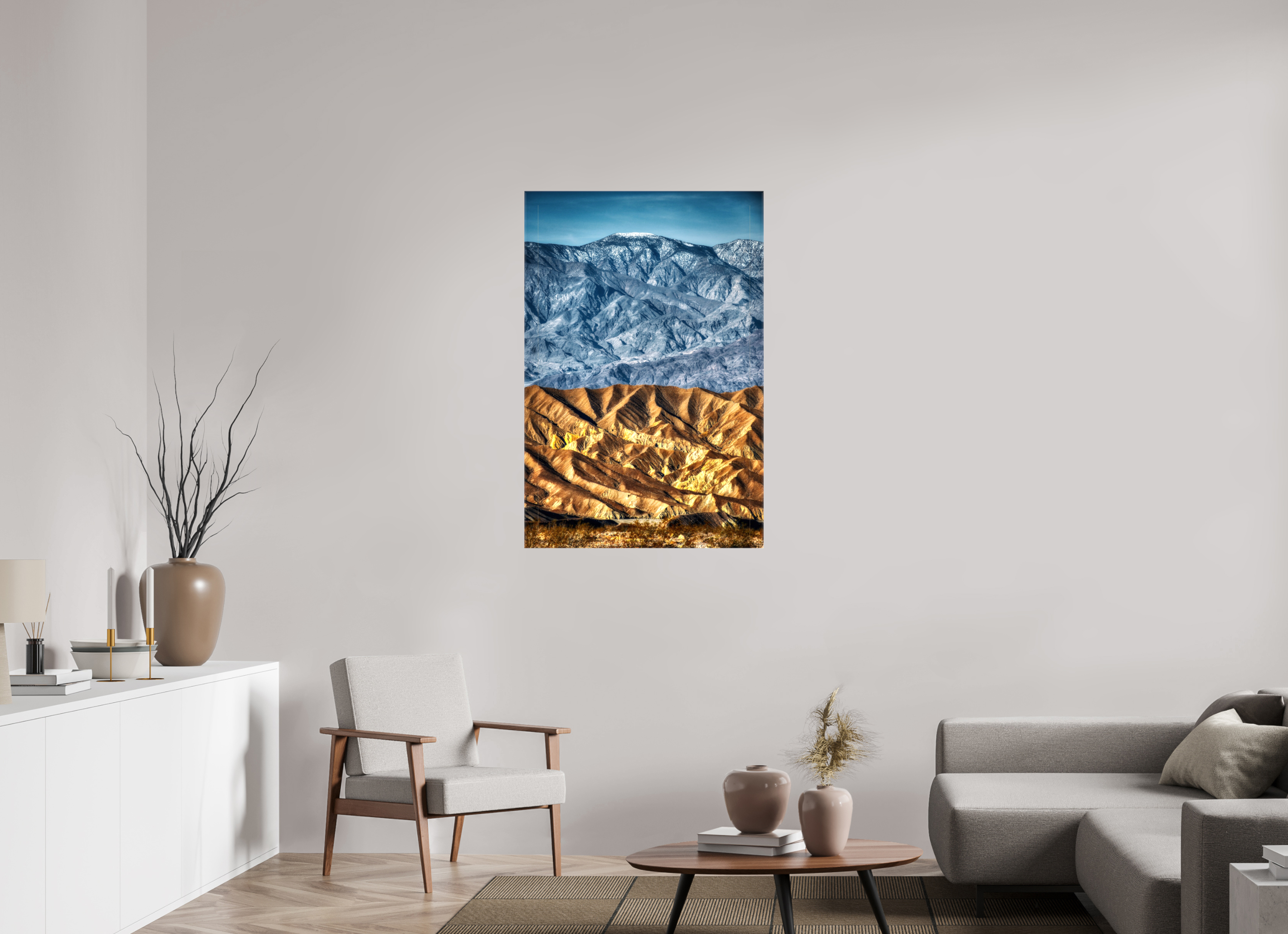 30 x 45″, Glossy Canvas Death Valley Mountains