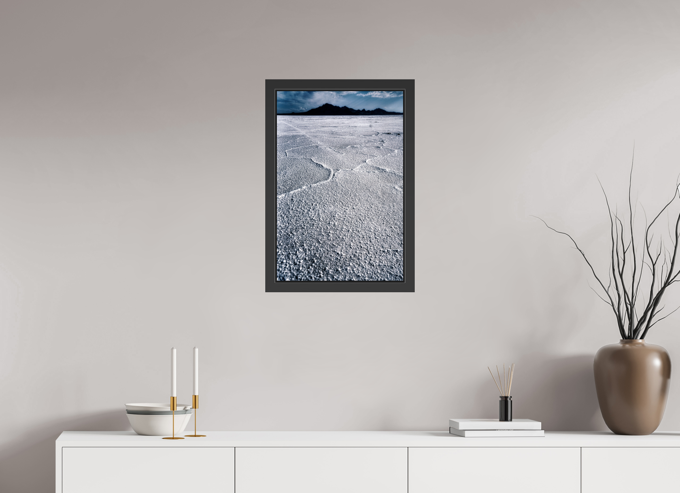 16 x 24″, Framed (Black) Bonneville Salt Flats