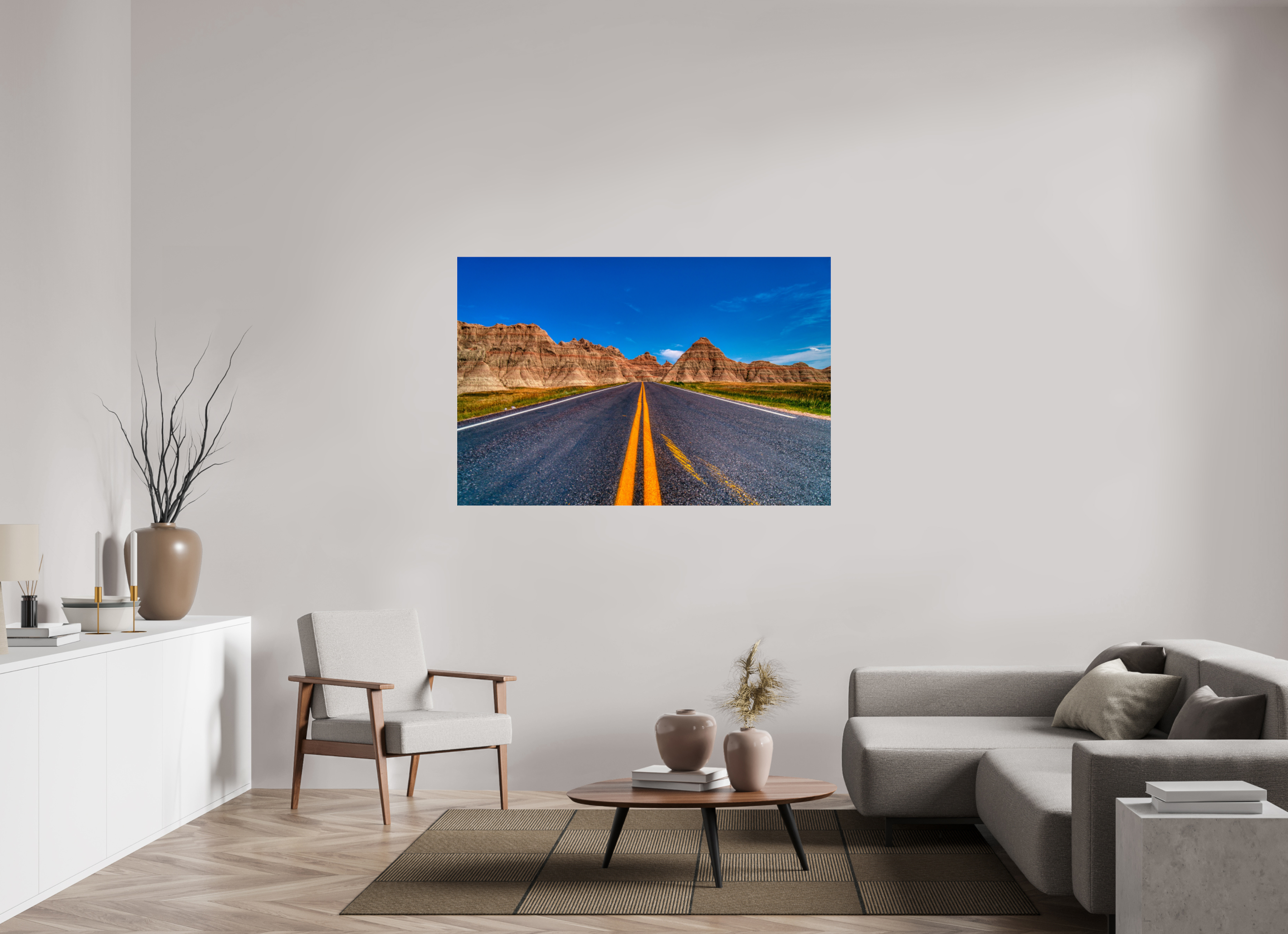 60 x 40″, Glass A Drive Through Badlands