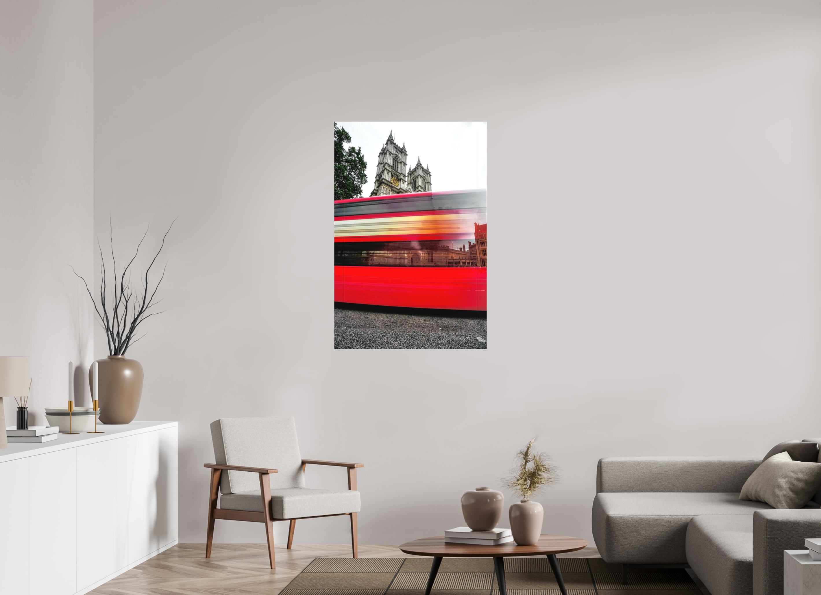 30 x 45″, Matte Canvas The Red Bus