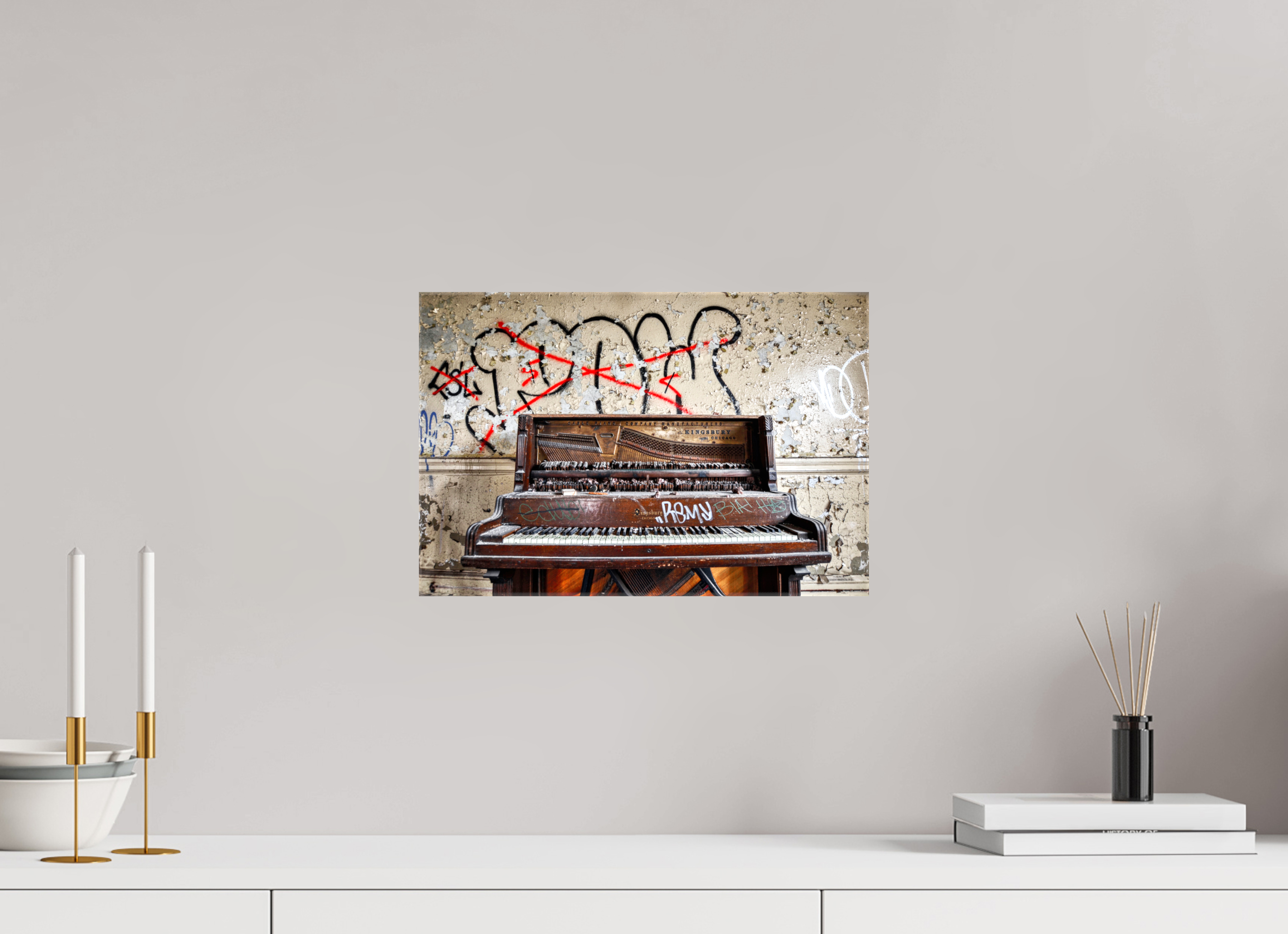 15 x 10″, Glossy Canvas Abandoned Piano