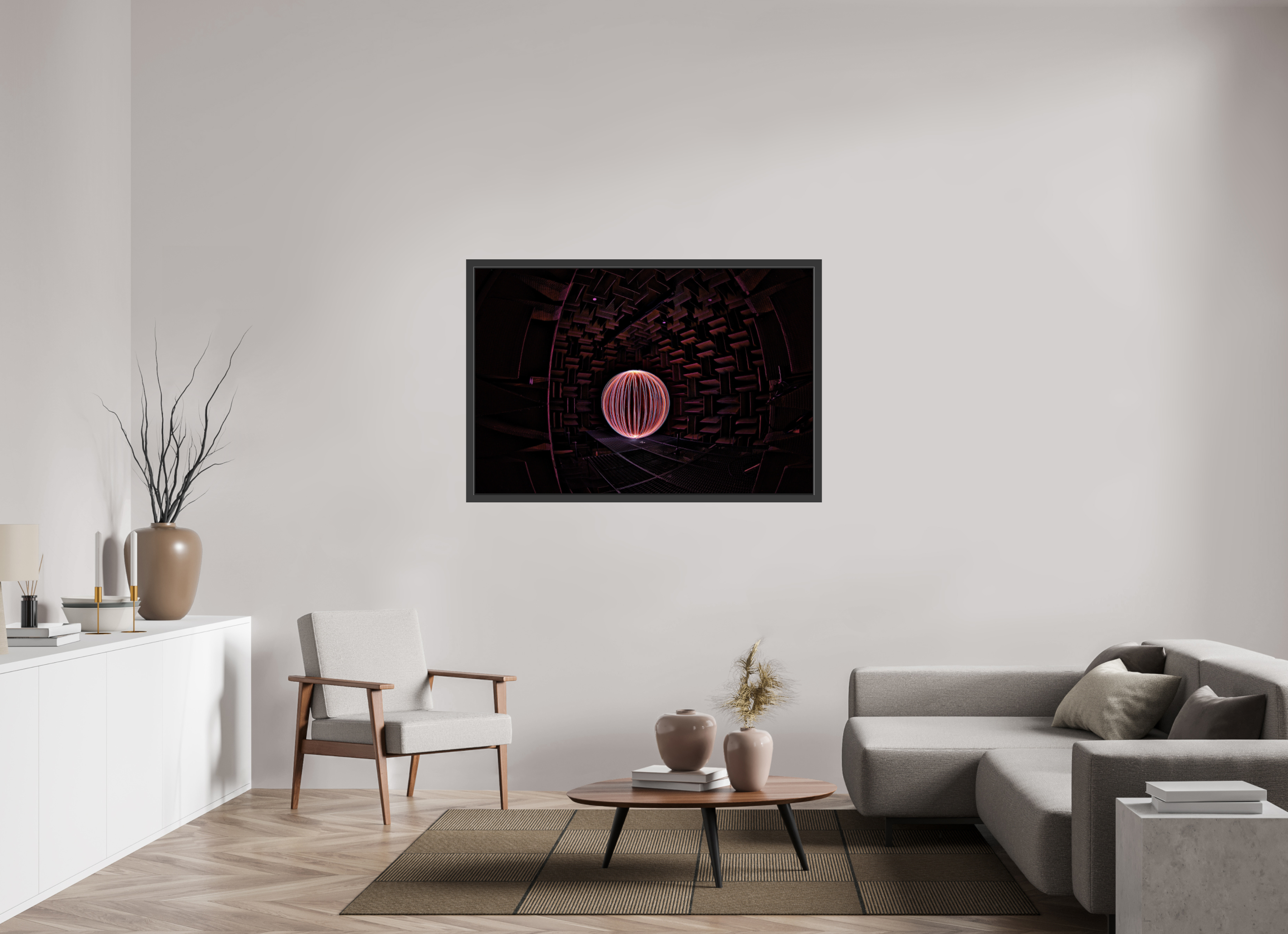 54 x 36″, Framed (Black) Red Orb at Klipsch