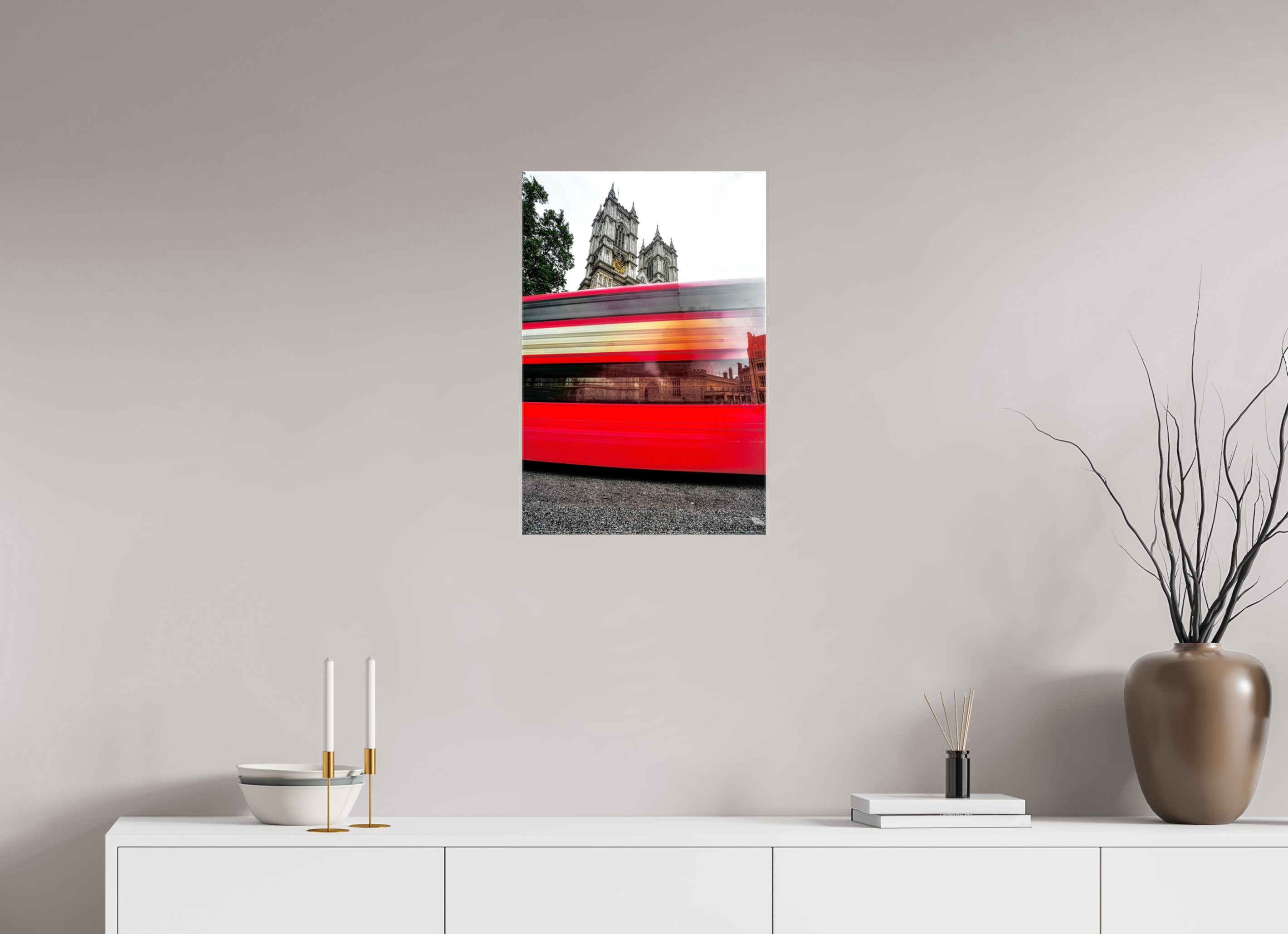 16 x 24″, Glossy Canvas The Red Bus