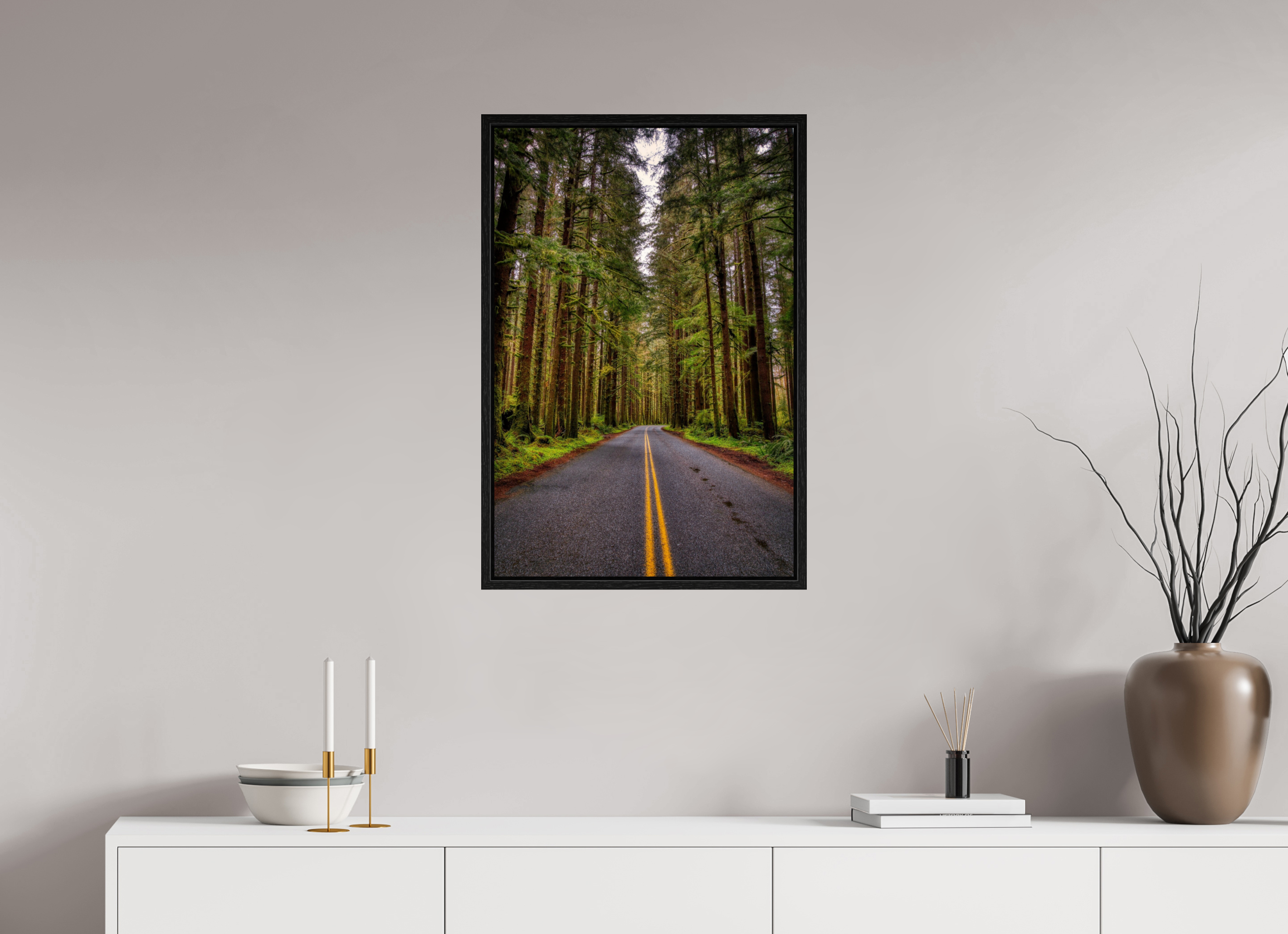 20 x 30″, Floater Frame A Drive Through Olympic National Park