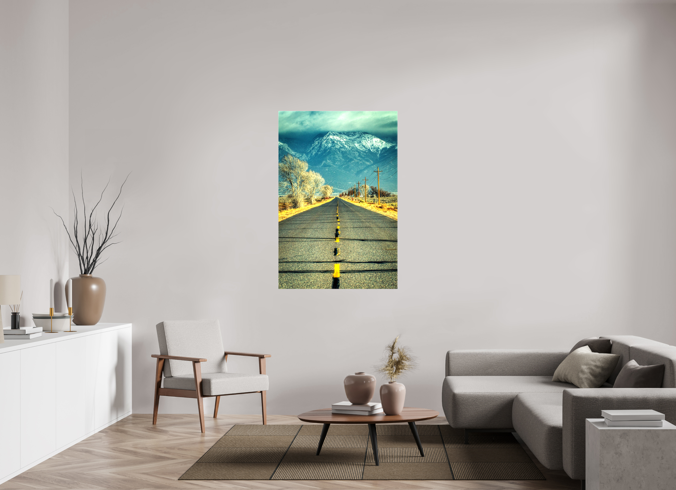 36 x 54″, Glossy Canvas The Road To Crestone