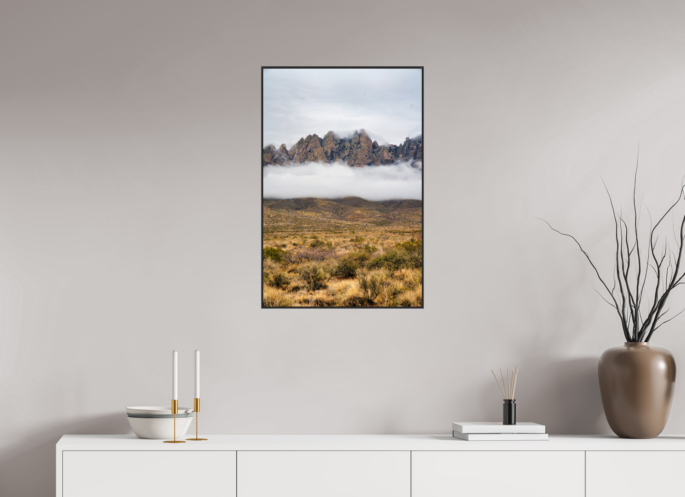 20 x 30″, Famed Aluminum (Black) Organ Mountains