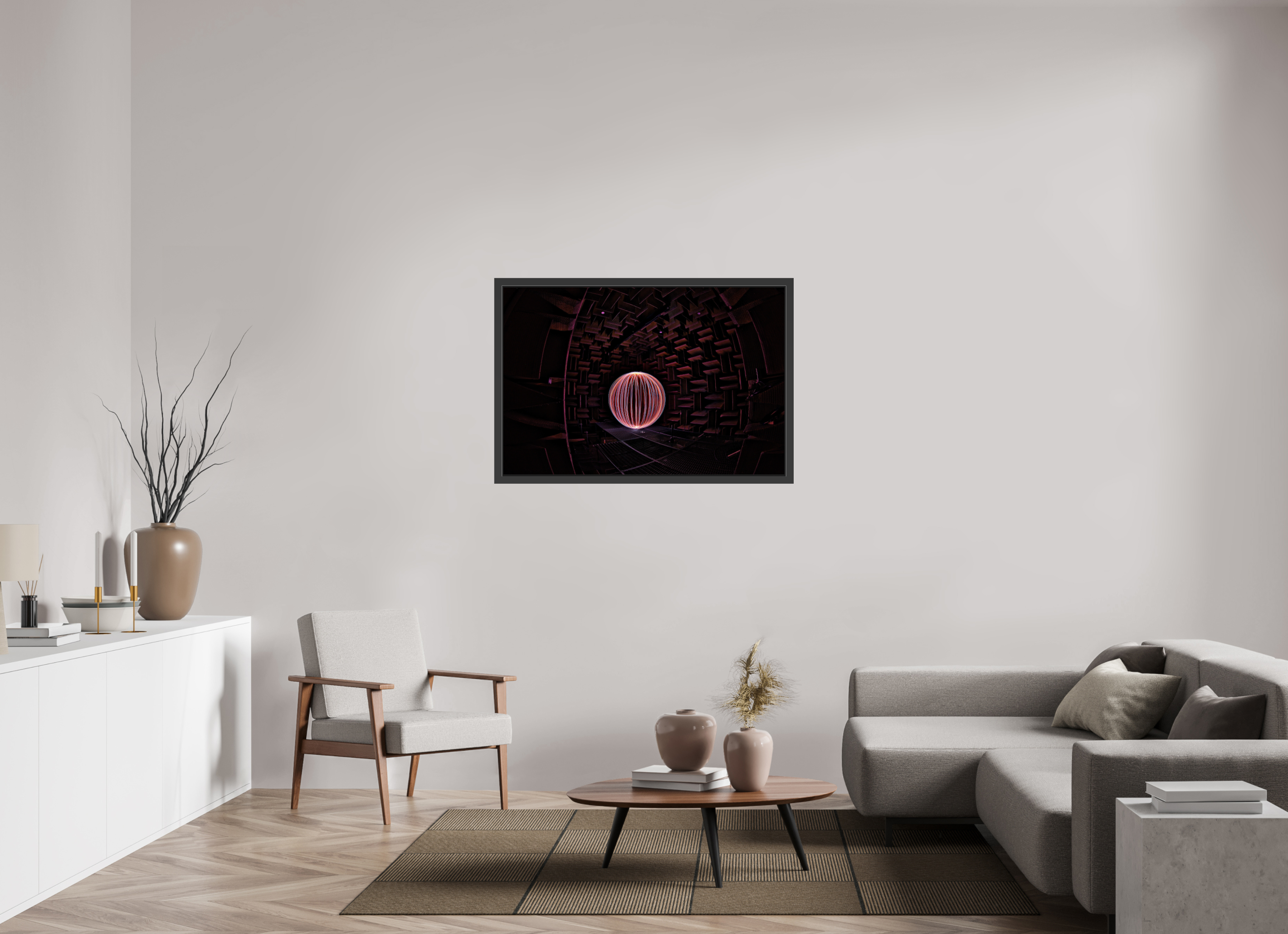 45 x 30″, Framed (Black) Red Orb at Klipsch