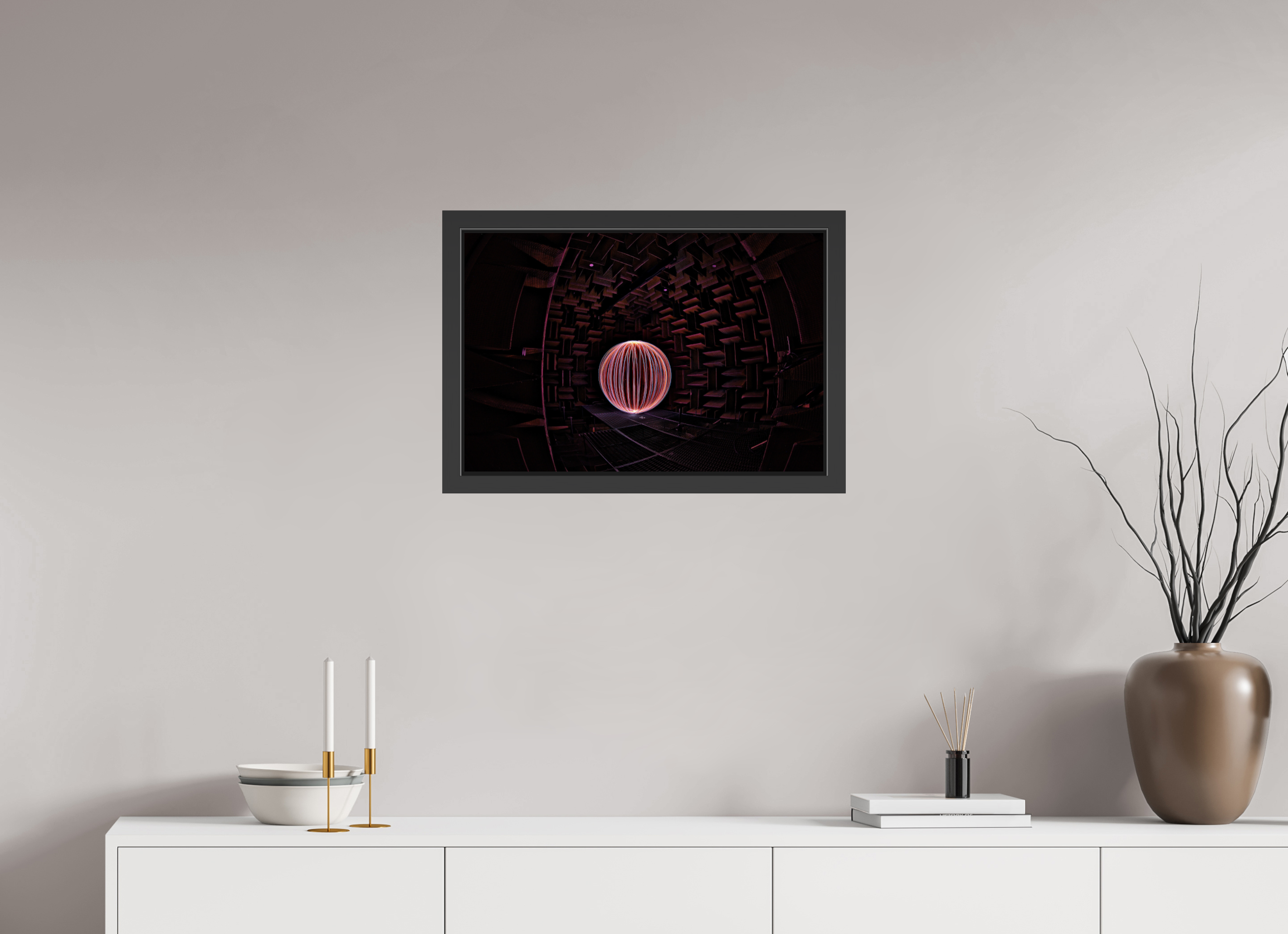 24 x 16″, Framed (Black) Red Orb at Klipsch