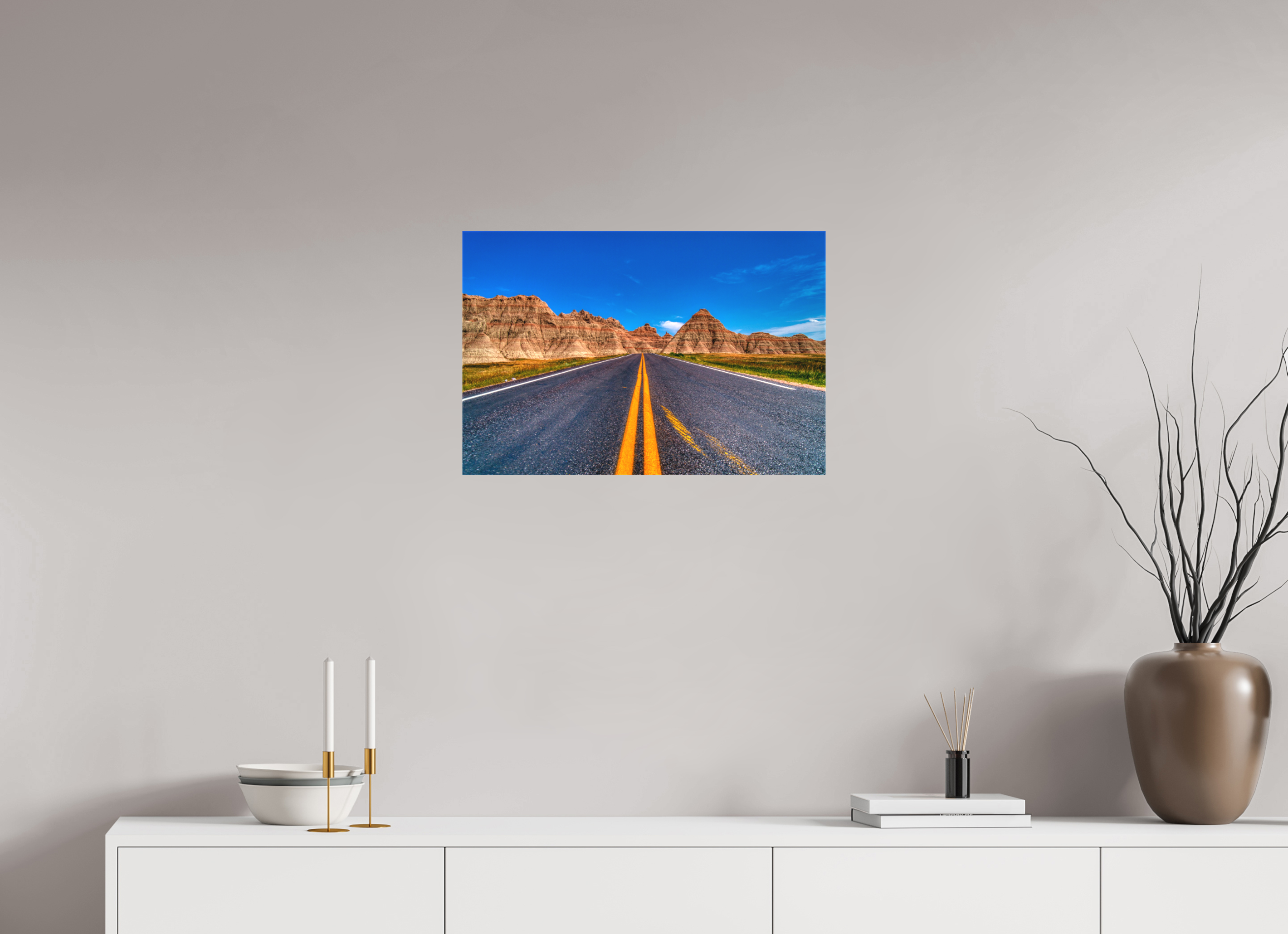 24 x 16″, Matte Canvas A Drive Through Badlands