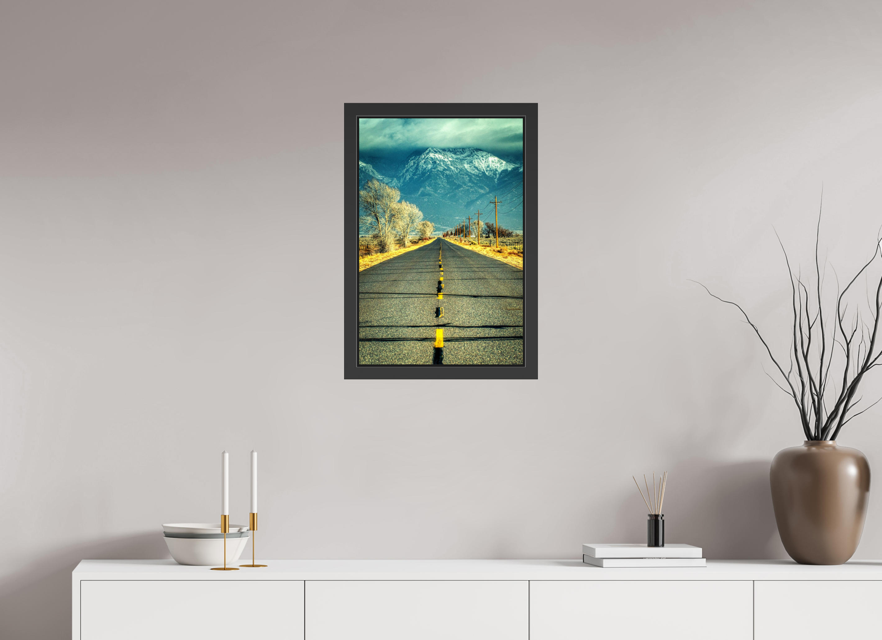 16 x 24″, Framed (Black) The Road To Crestone