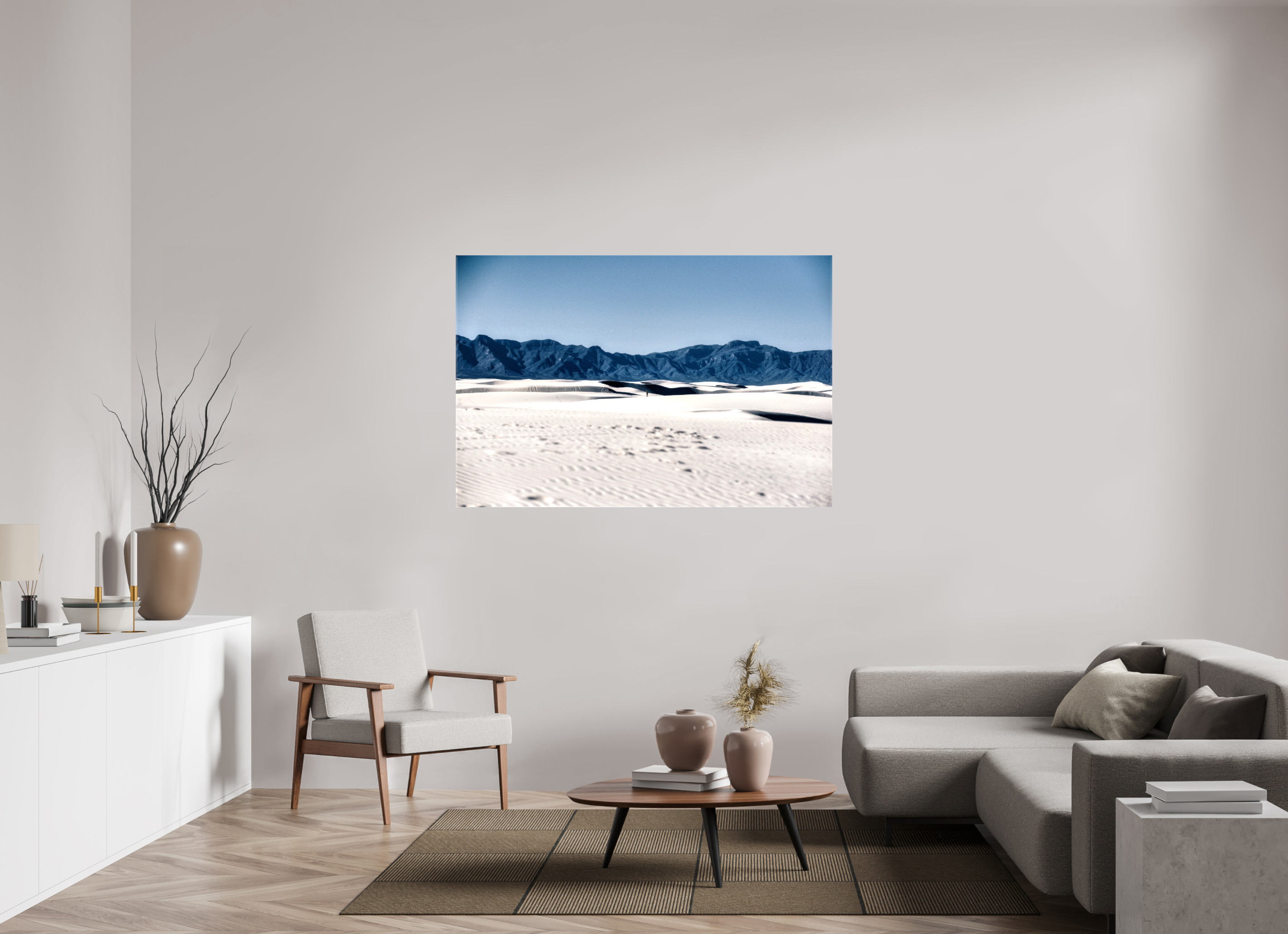 60 x 40″, Glossy Canvas Wandering White Sands