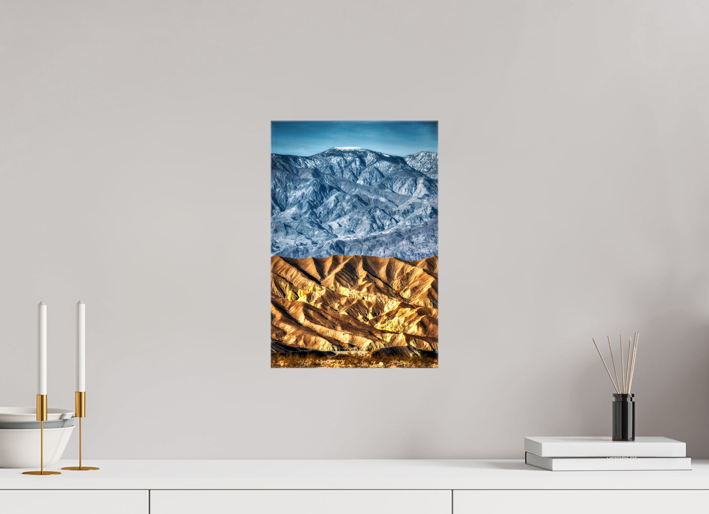 10 x 15″, Glossy Canvas Death Valley Mountains