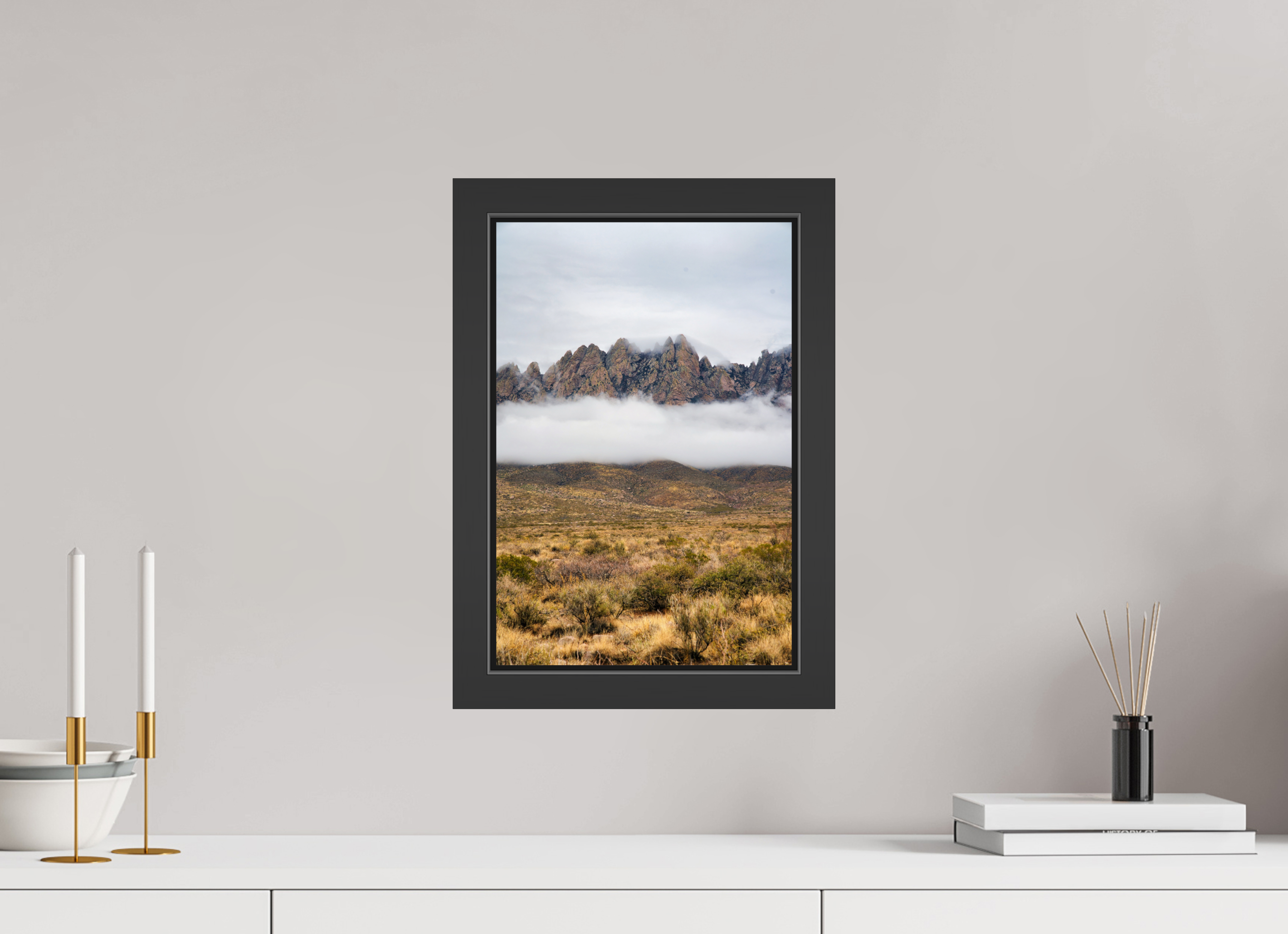 10 x 15″, Framed (Black) Organ Mountains