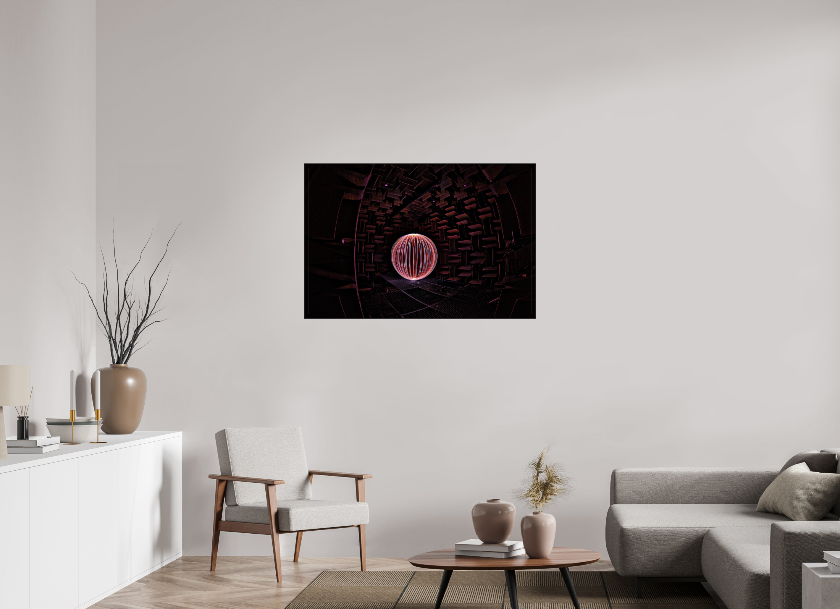 45 x 30″, Photo Print Aluminum (Black) Red Orb at Klipsch