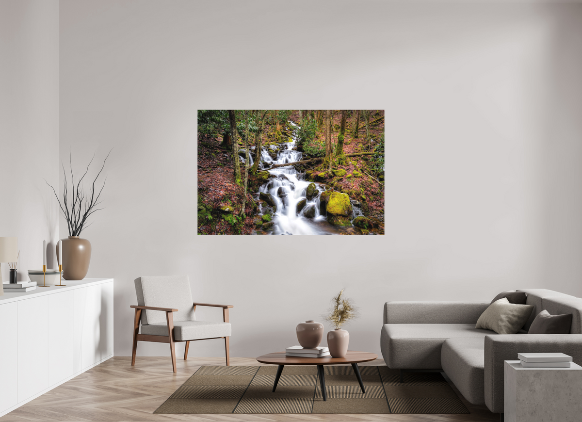 66 x 44″, Matte Canvas Waterfall in Smokey Mountain National Park
