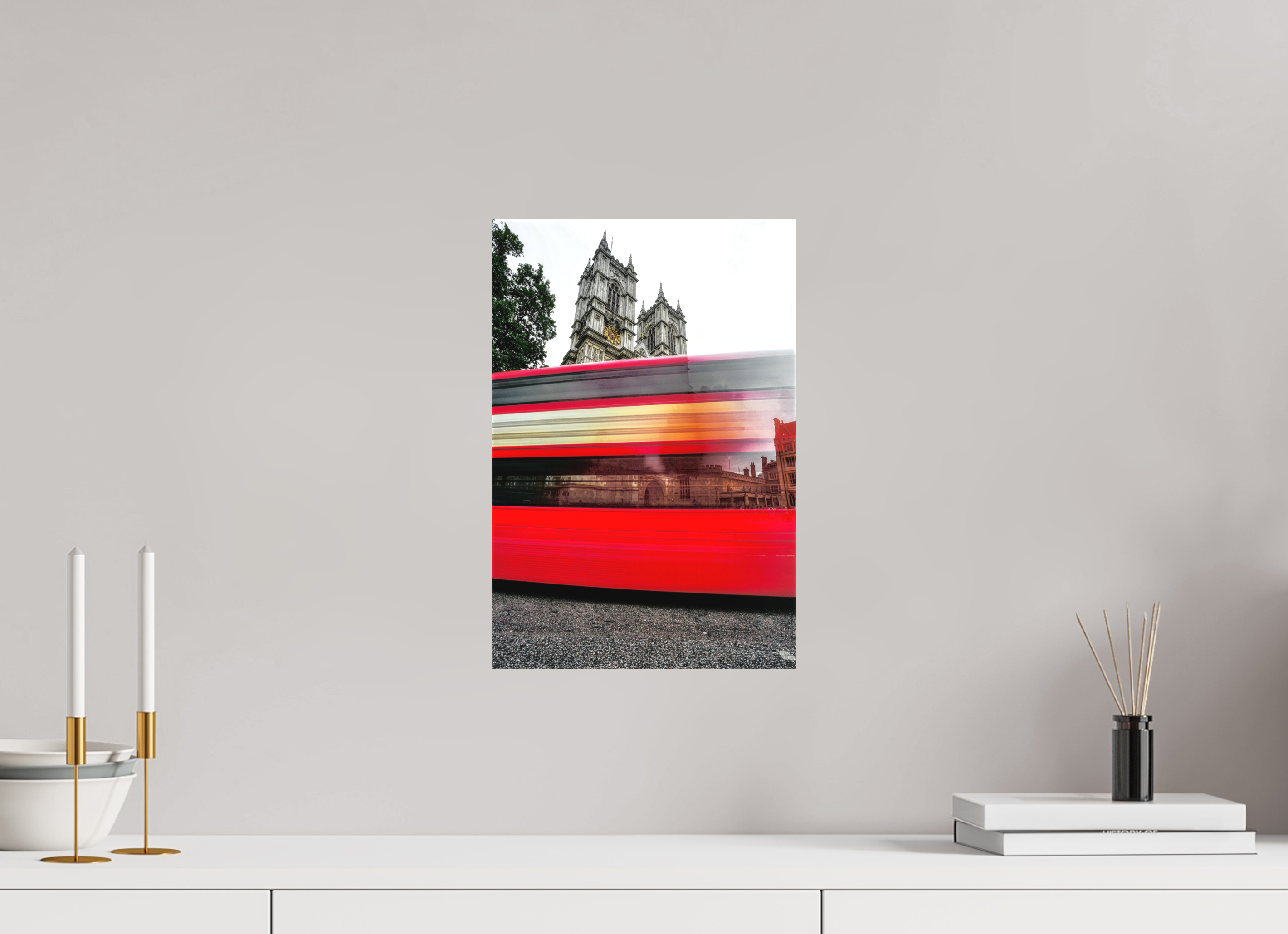 10 x 15″, Matte Canvas The Red Bus