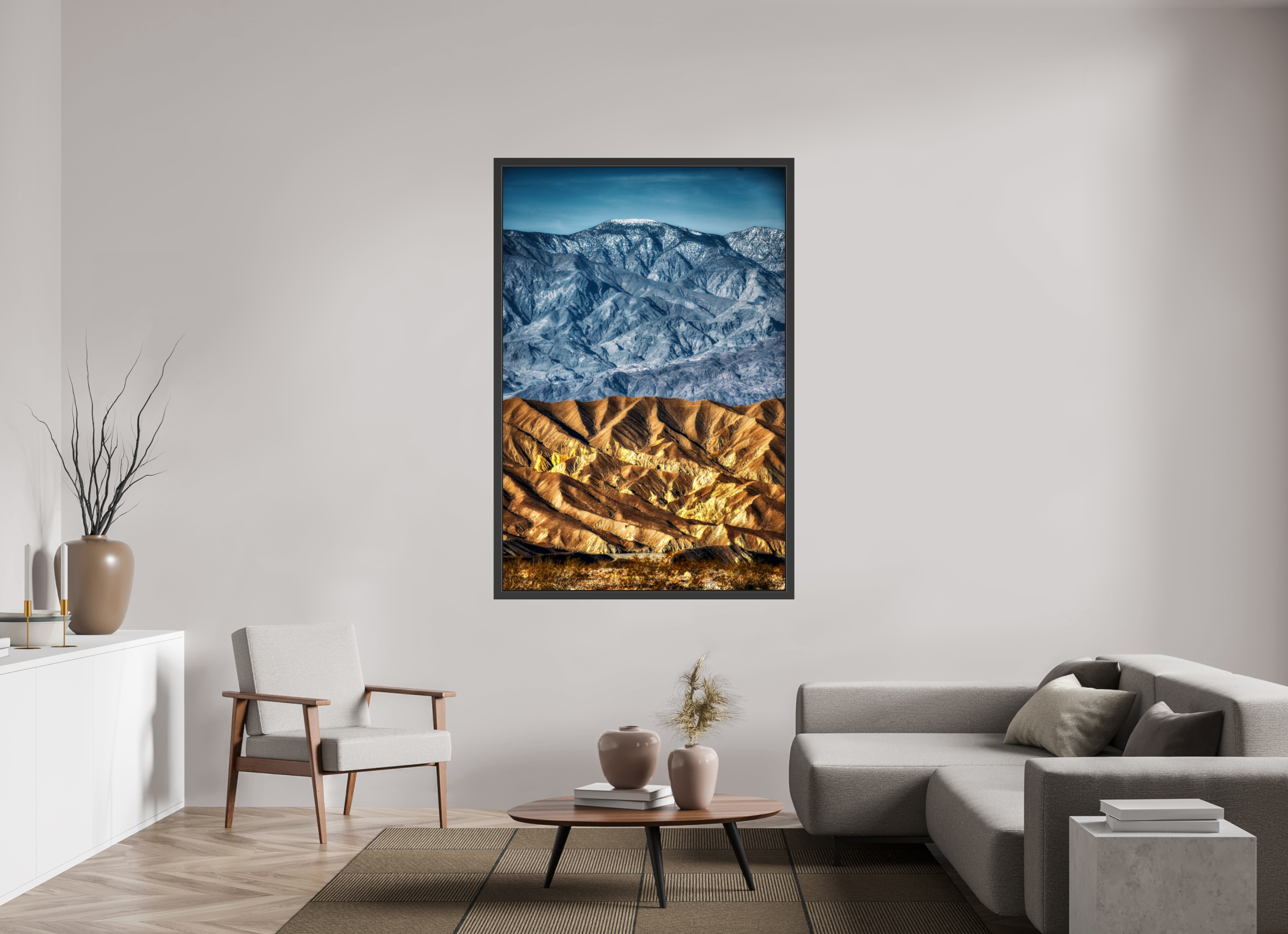44 x 66″, Framed (Black) Death Valley Mountains