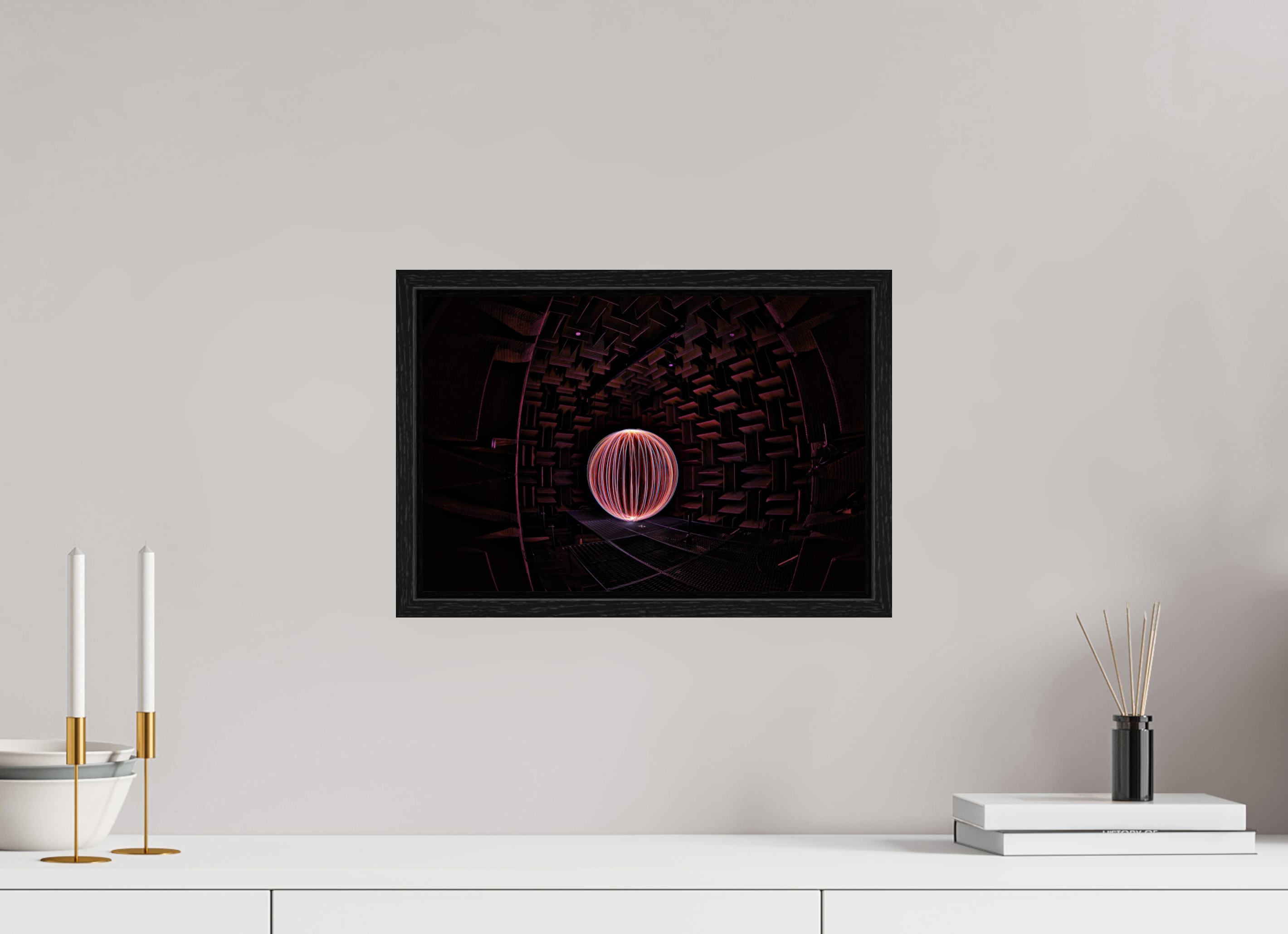 15 x 10″, Floater Frame Red Orb at Klipsch