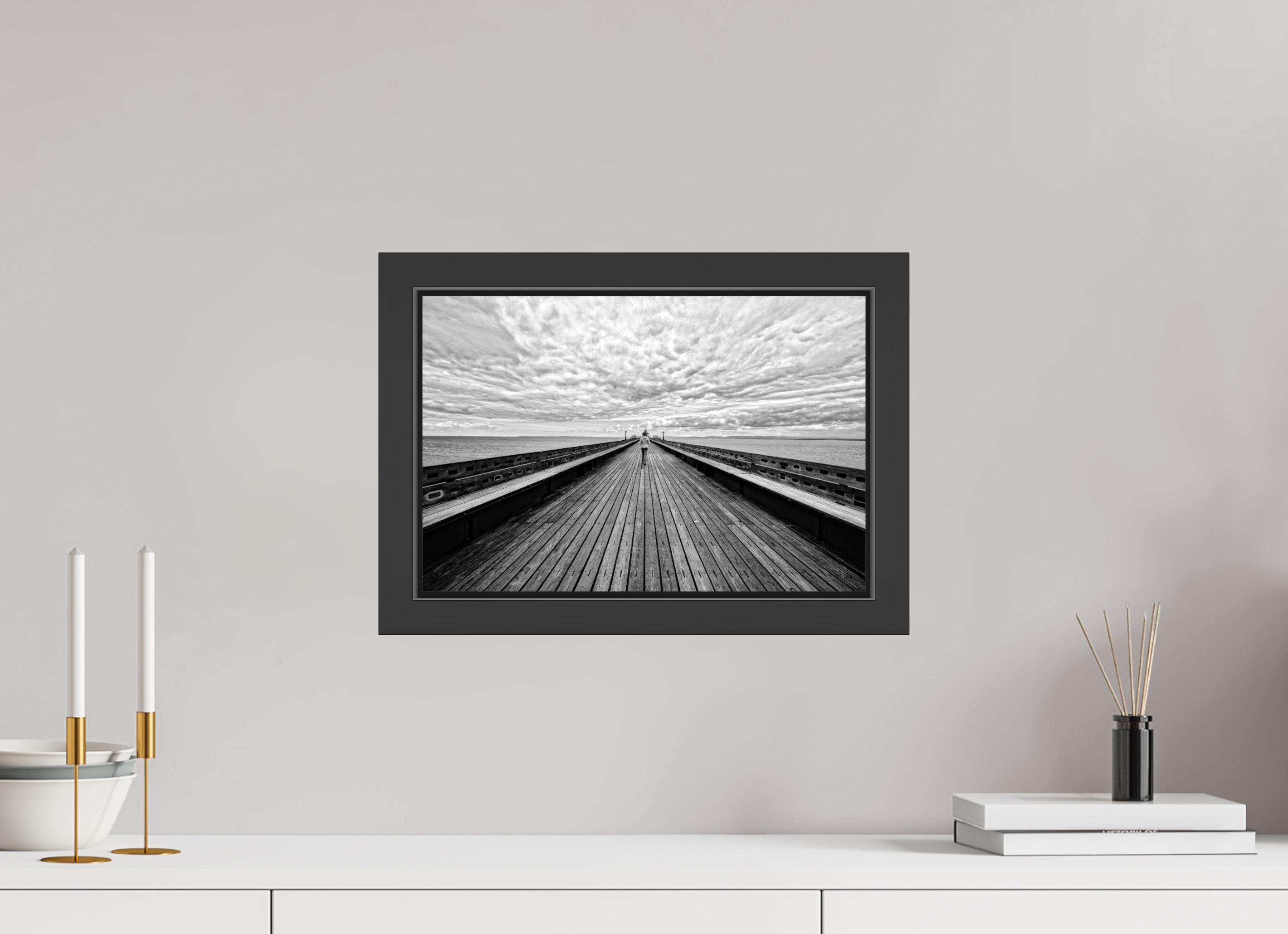 15 x 10″, Framed (Black) UK Pier
