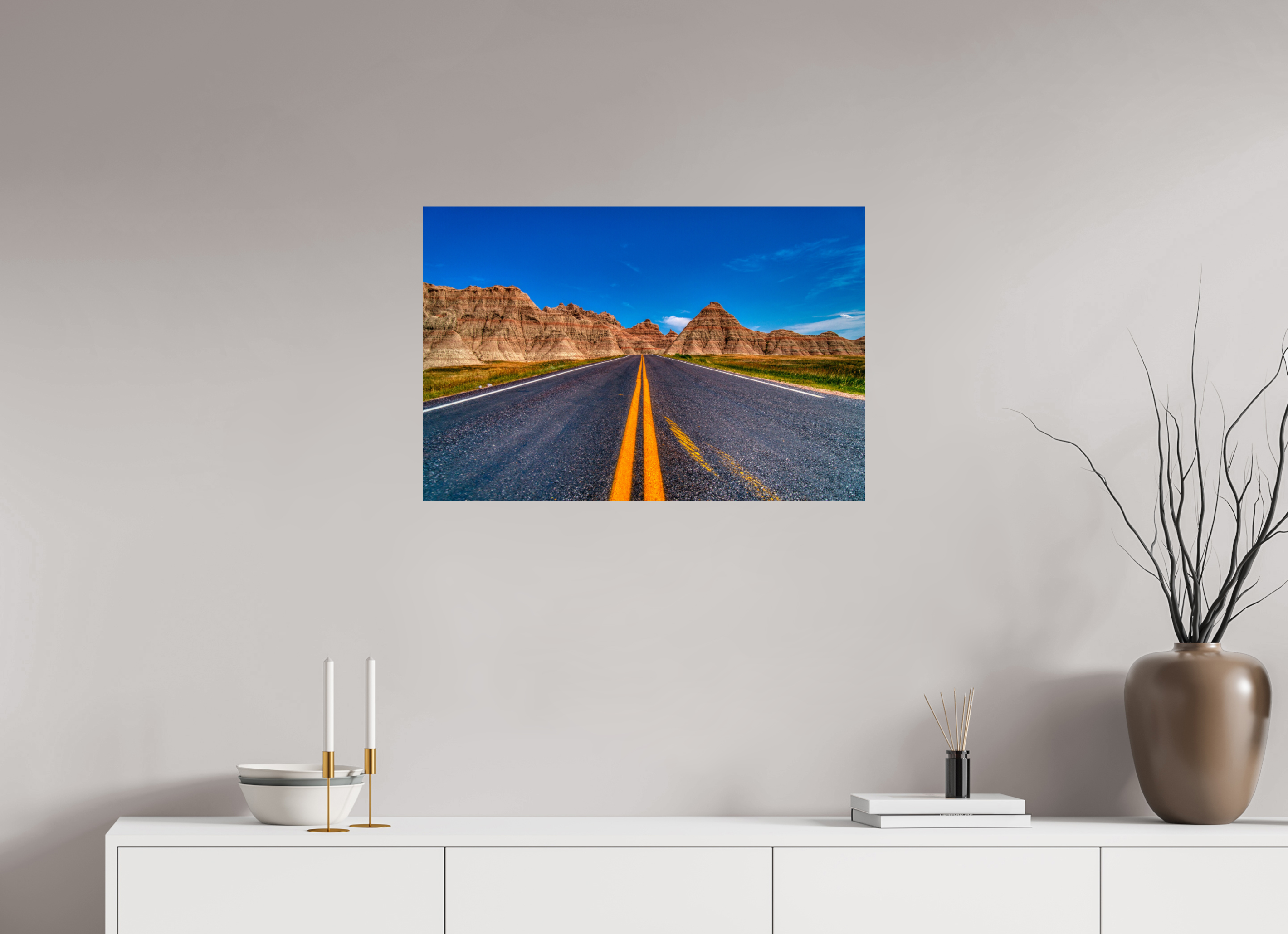 30 x 20″, Photo Print On Fuji Crystal DP II A Drive Through Badlands