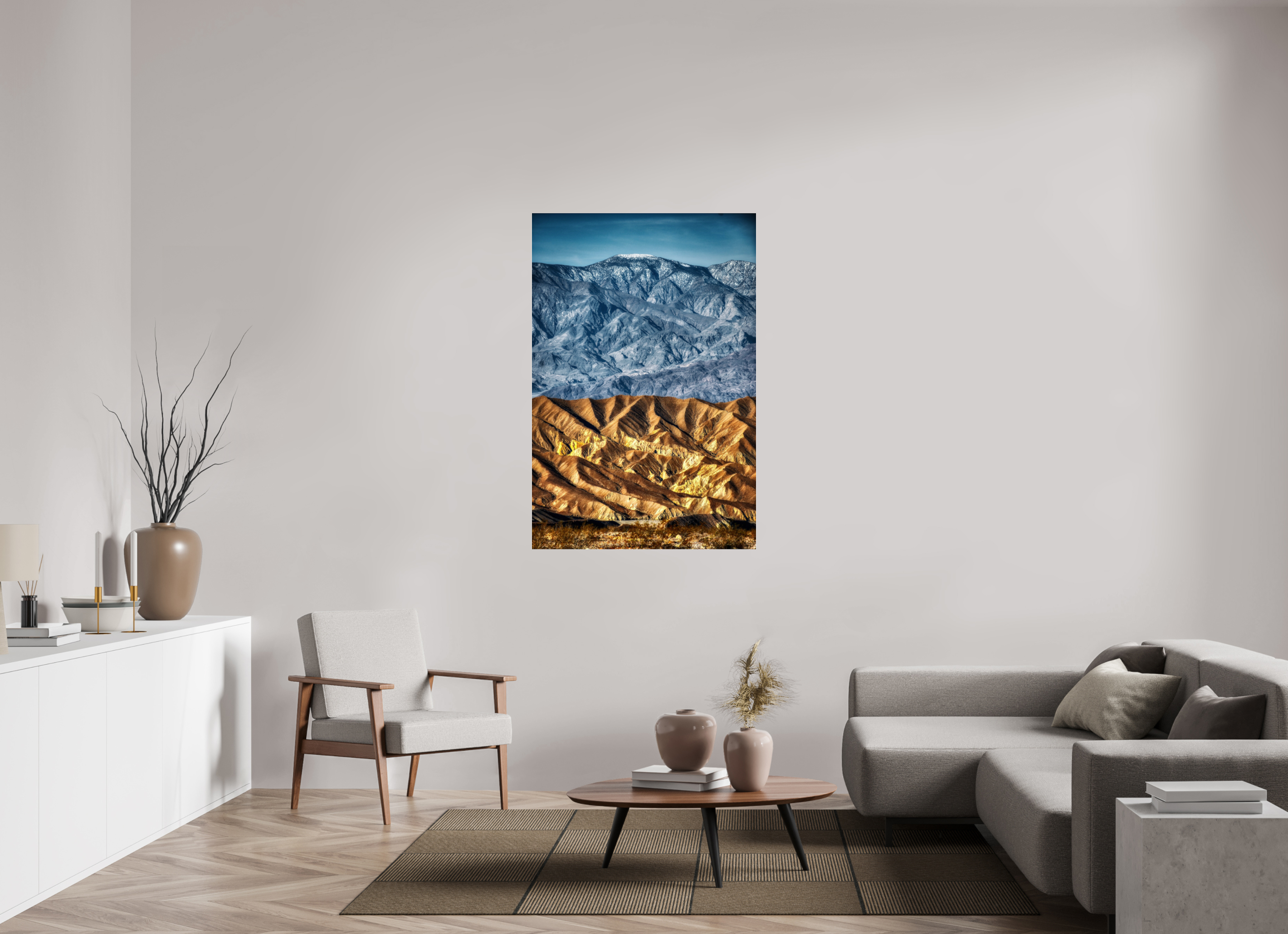 36 x 54″, Glass Death Valley Mountains