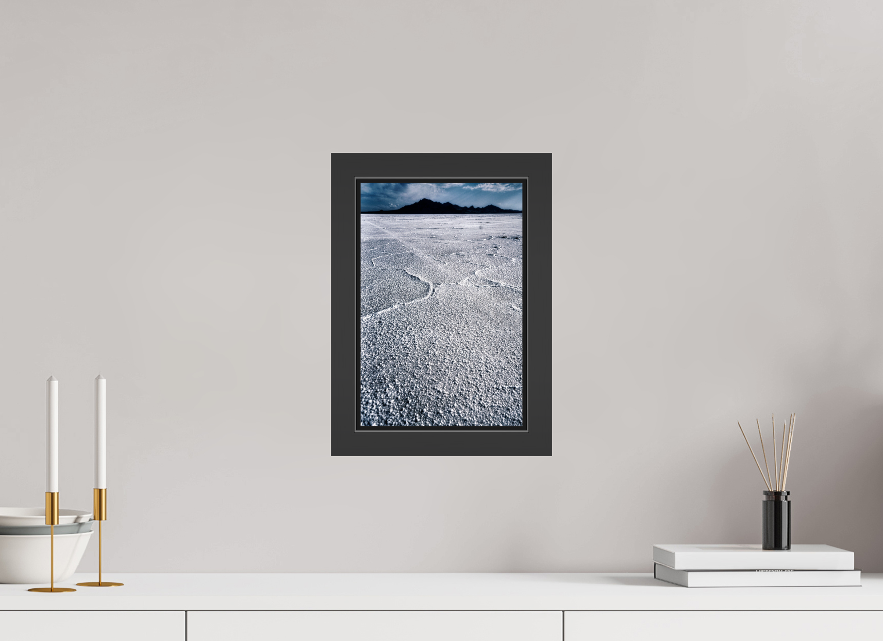8 x 12″, Framed (Black) Bonneville Salt Flats