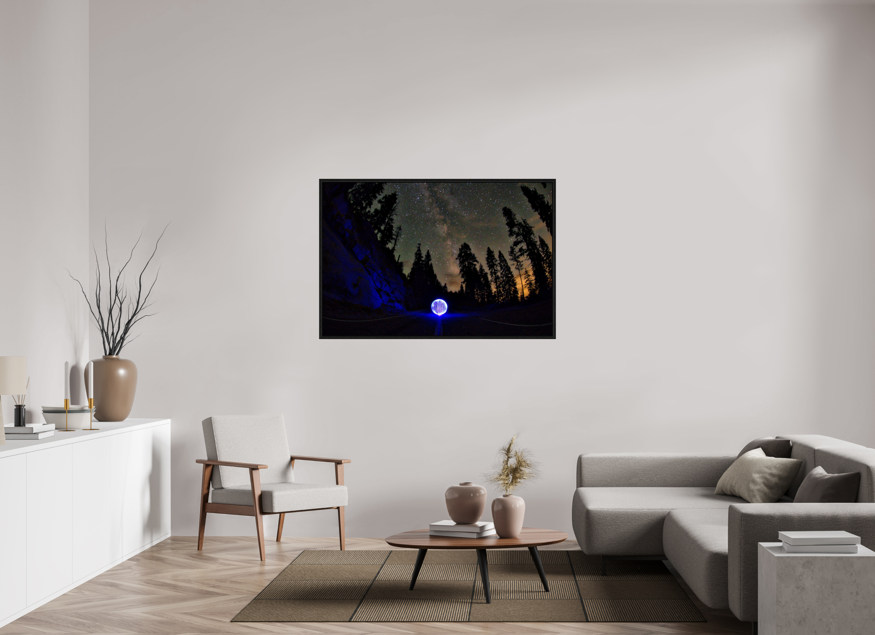 54 x 36″, Floater Frame Blue Orb at Sequoia National Park