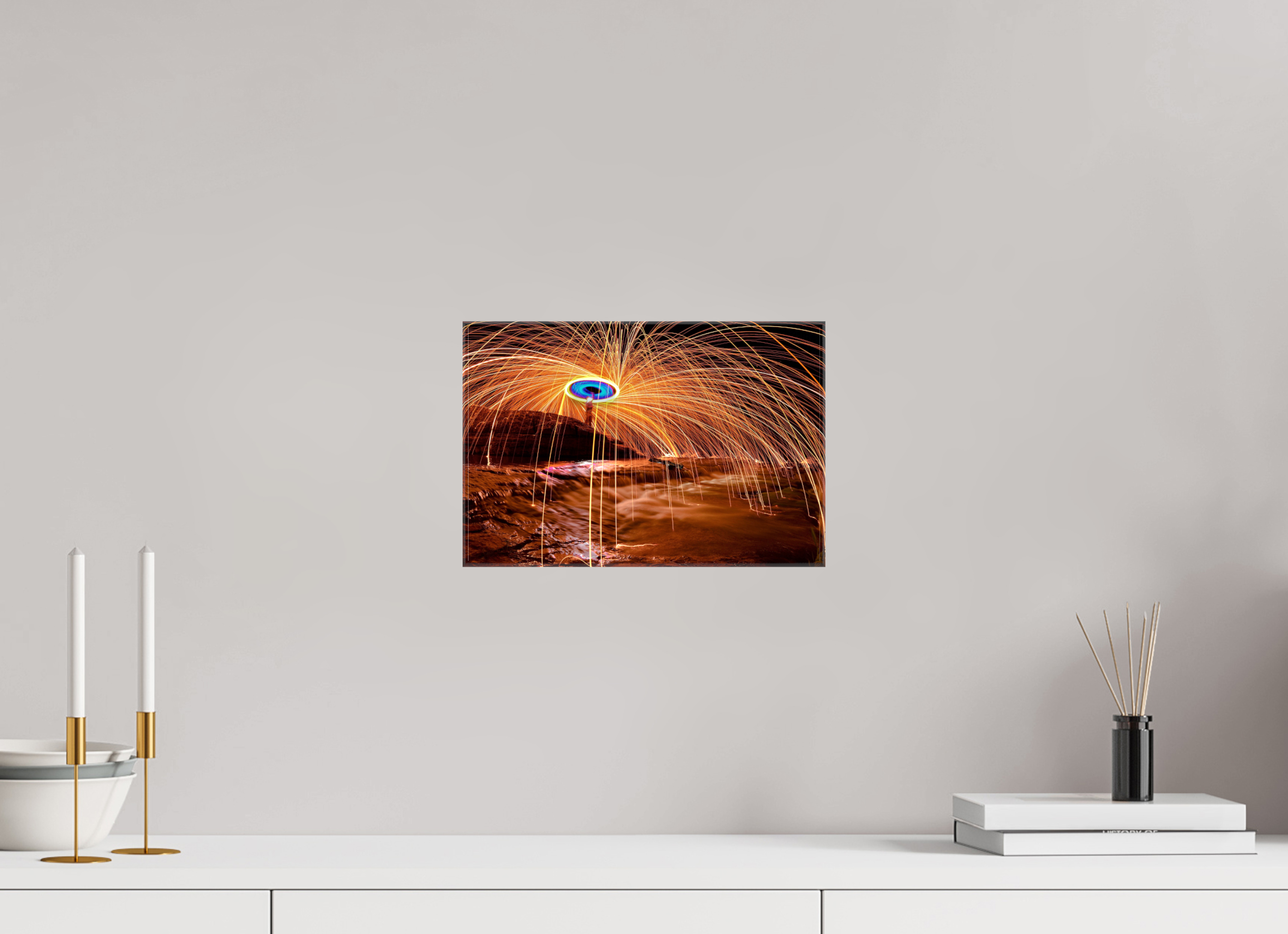 12 x 8″, Glossy Canvas Steel Wool over Waterfall