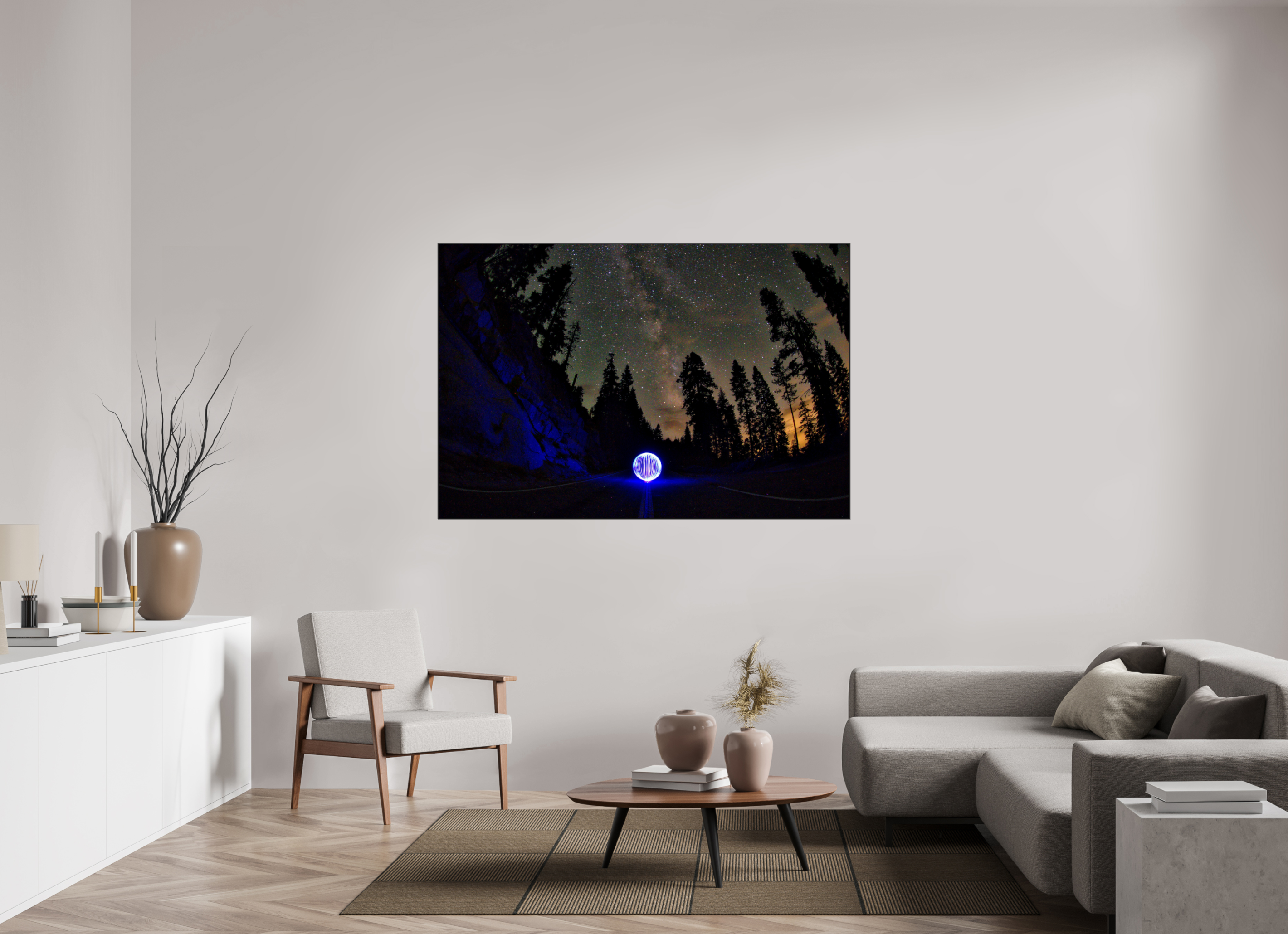 66 x 44″, Photo Print Aluminum (Black) Blue Orb at Sequoia National Park