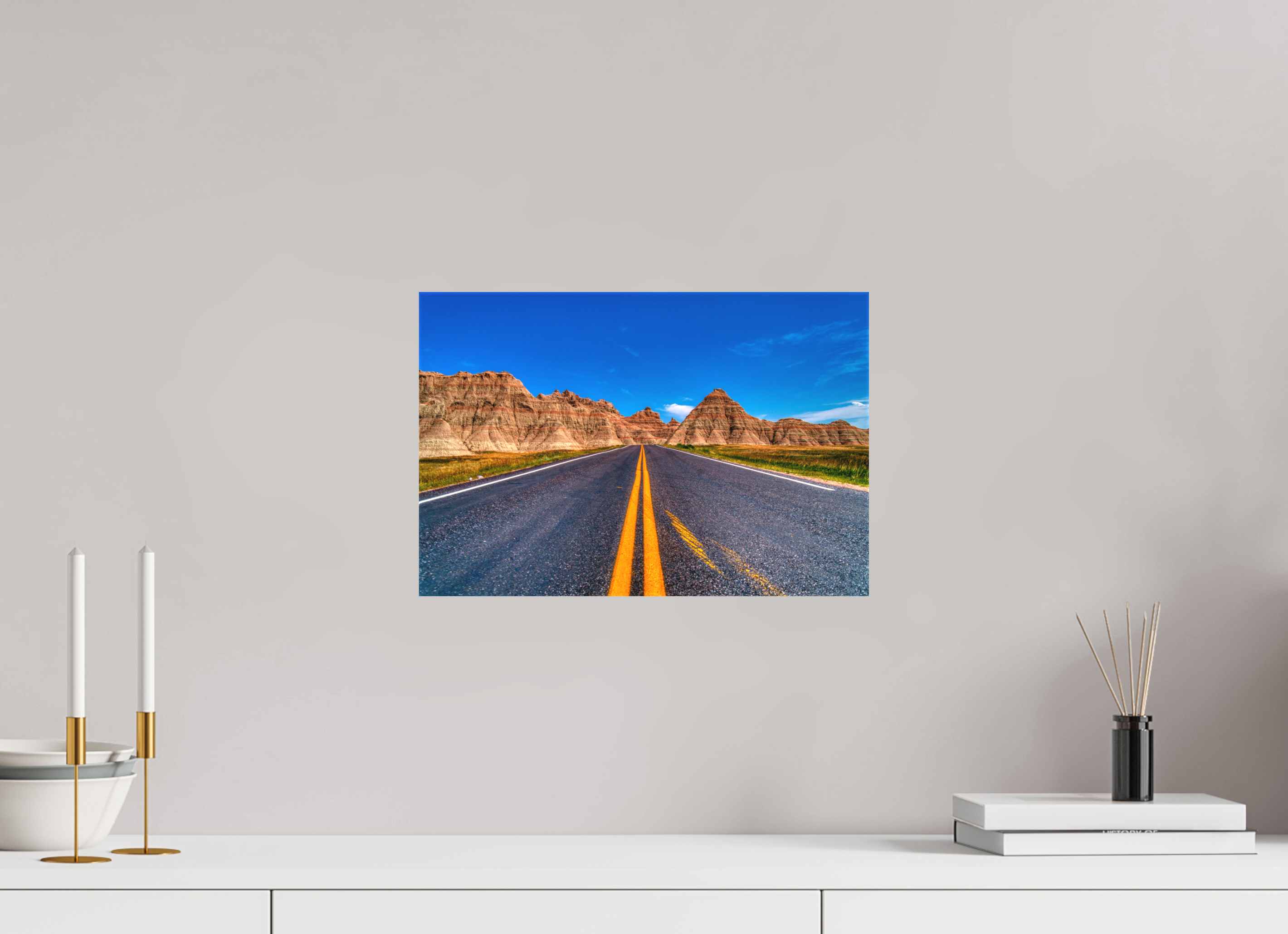 15 x 10″, Matte Canvas A Drive Through Badlands