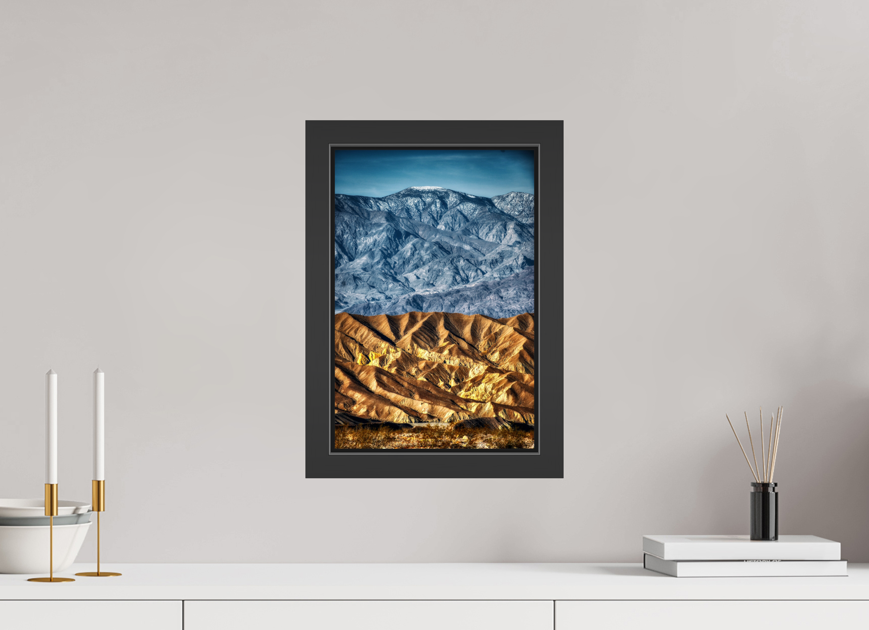10 x 15″, Framed (Black) Death Valley Mountains
