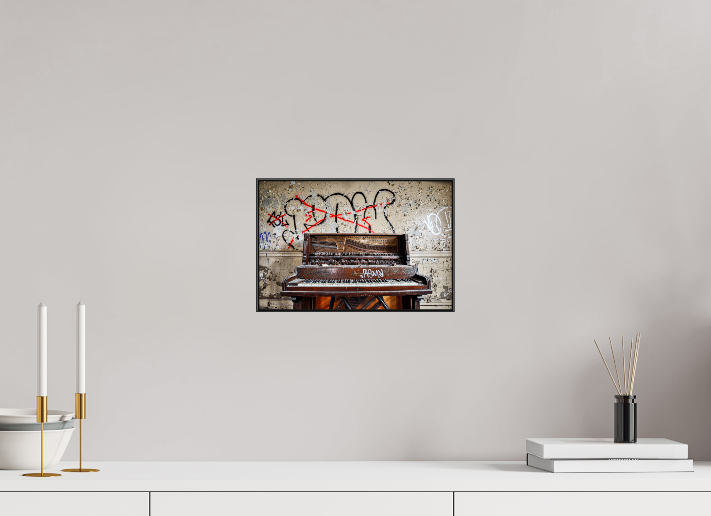 12 x 8″, Photo Print Aluminum (Black) Abandoned Piano
