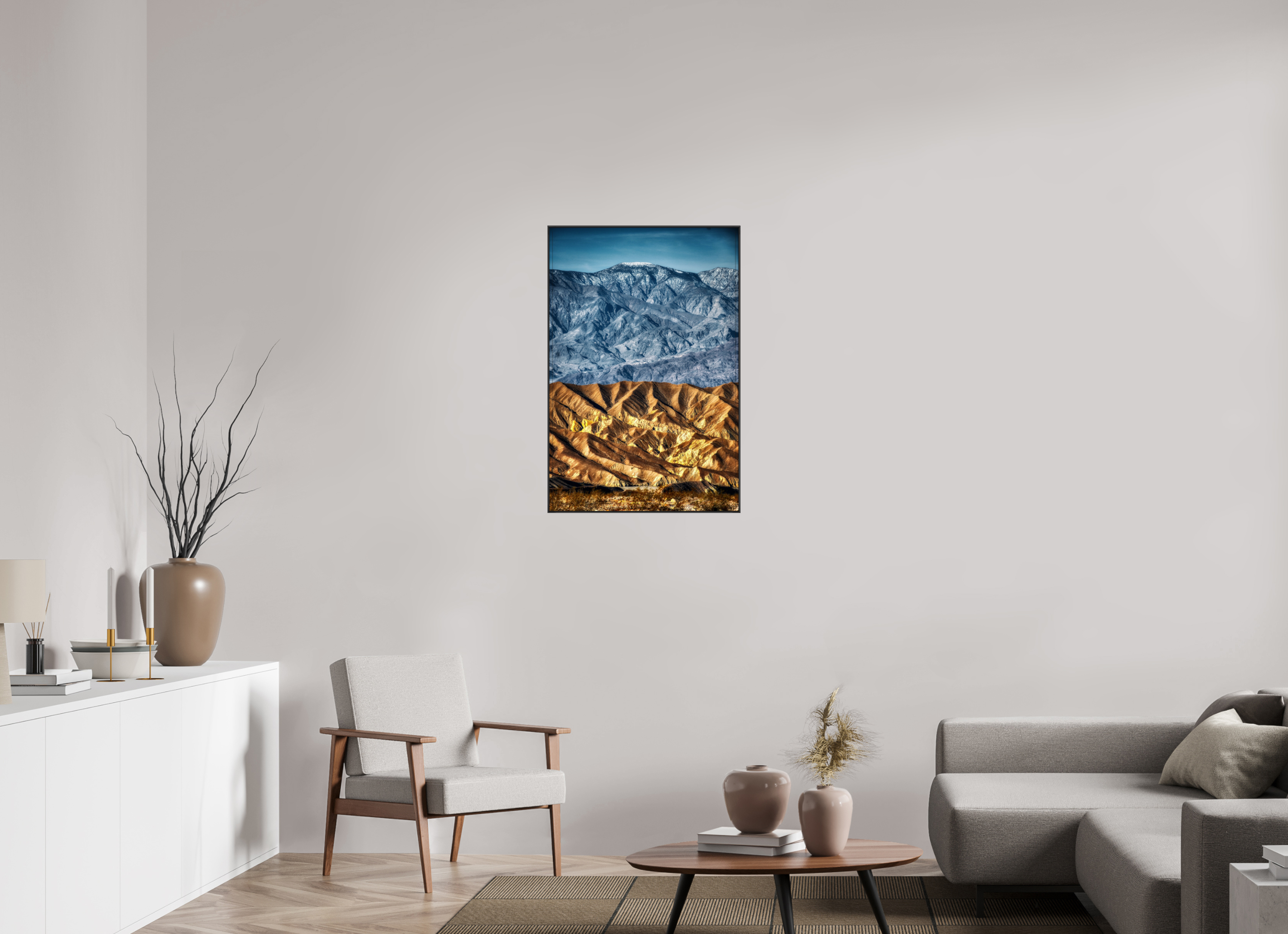 24 x 36″, Famed Aluminum (Black) Death Valley Mountains