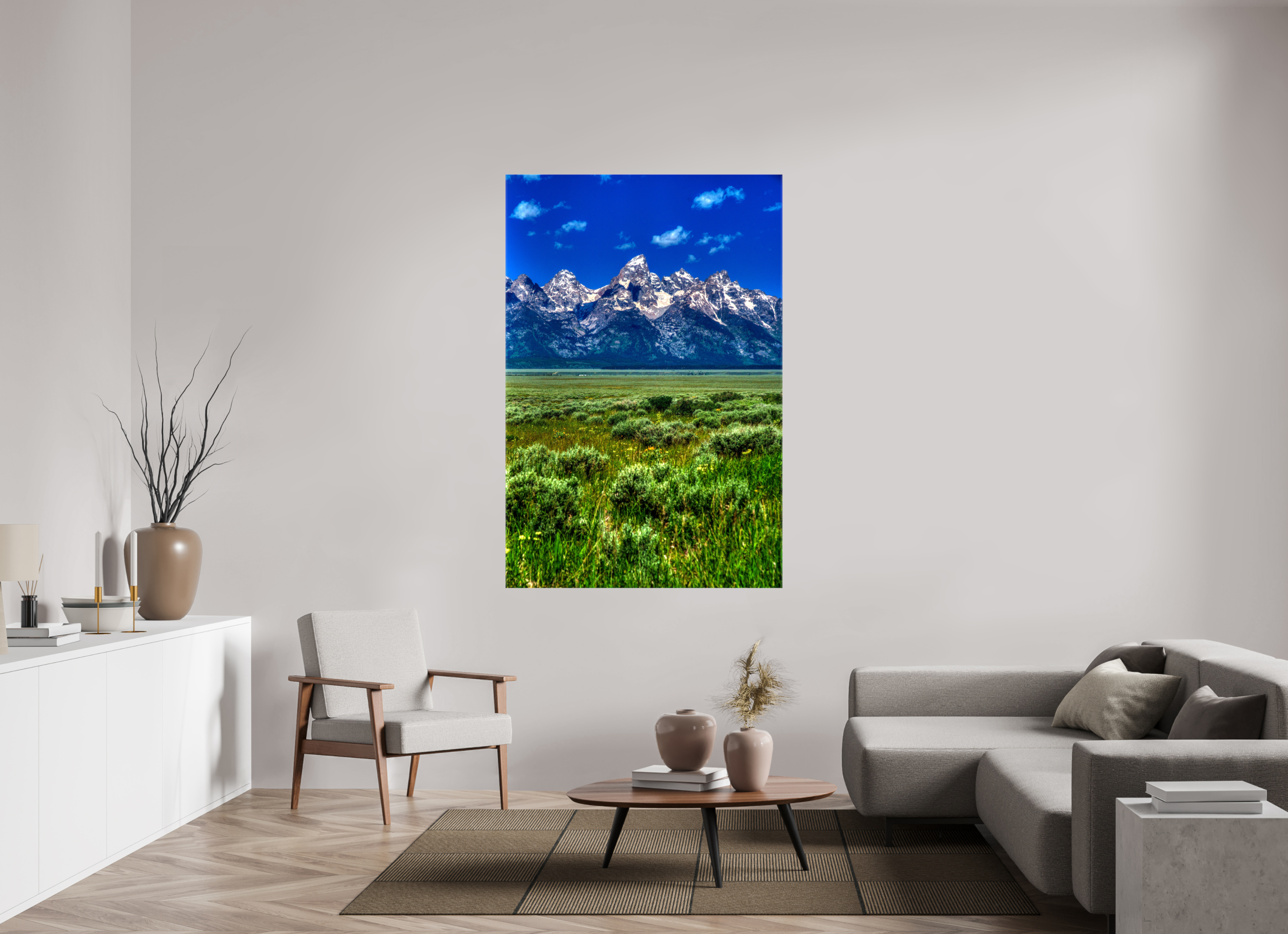 44 x 66″, Glossy Canvas The Grand Tetons