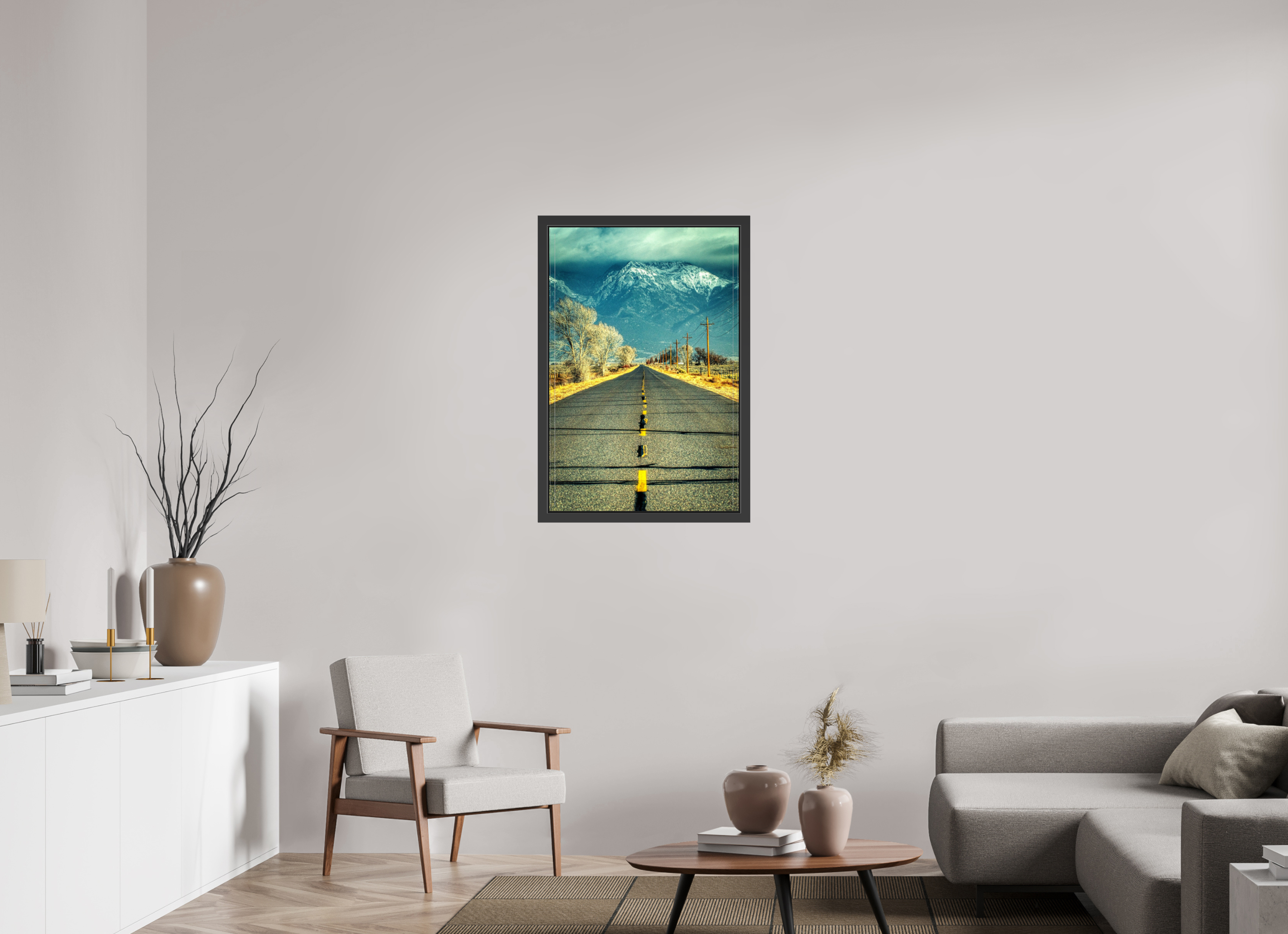 24 x 36″, Framed (Black) The Road To Crestone