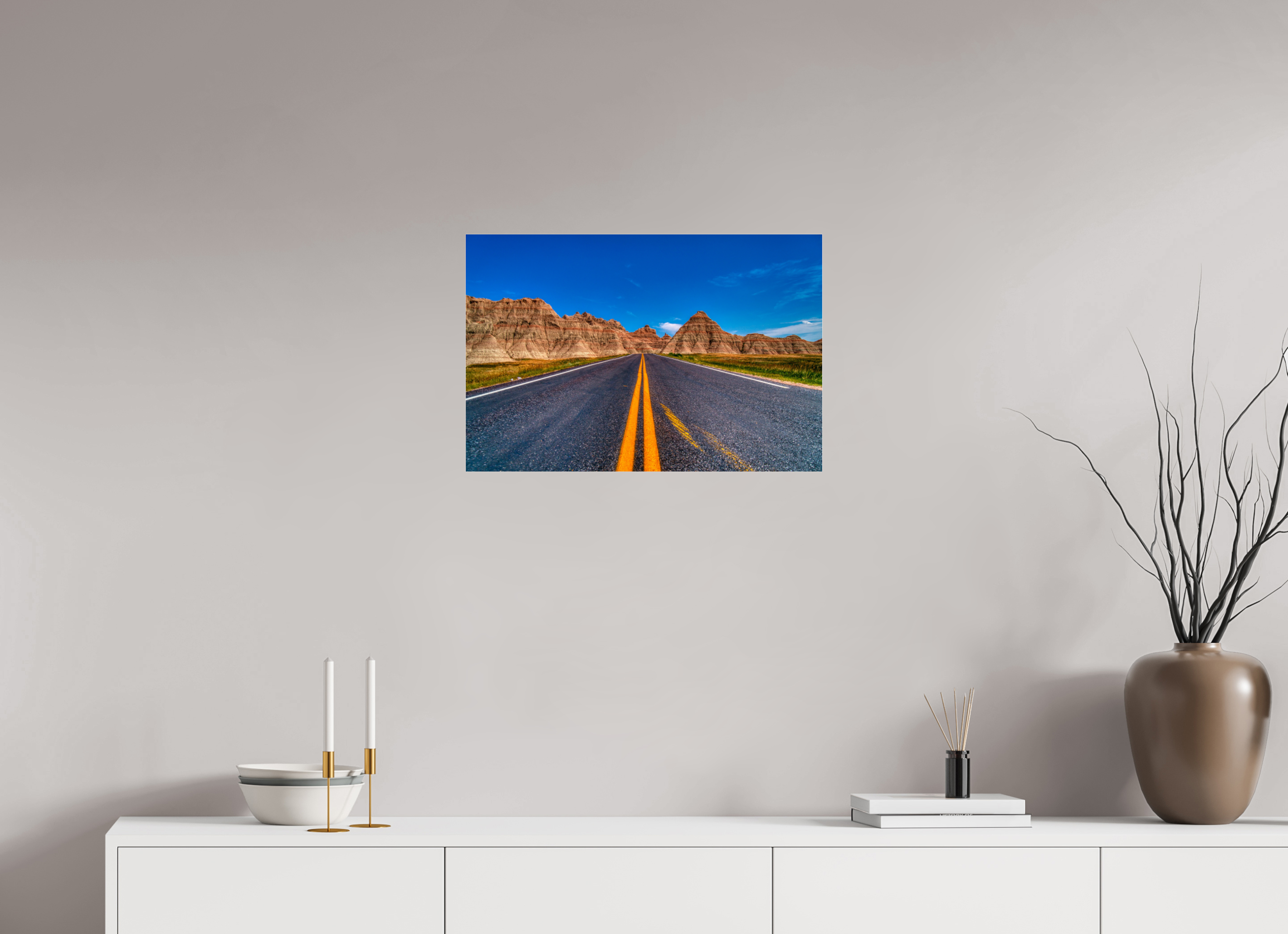 24 x 16″, Glass A Drive Through Badlands