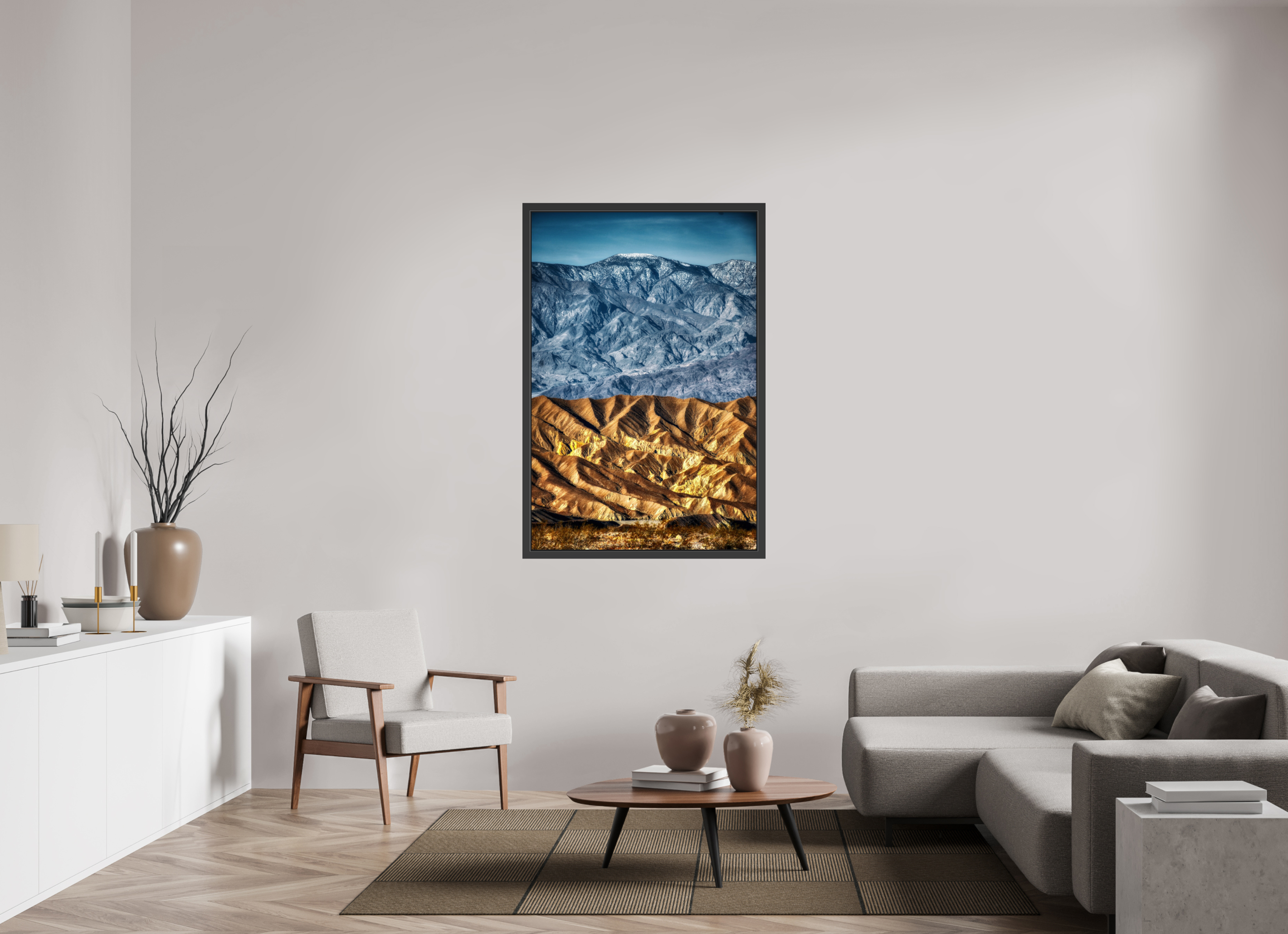 36 x 54″, Framed (Black) Death Valley Mountains