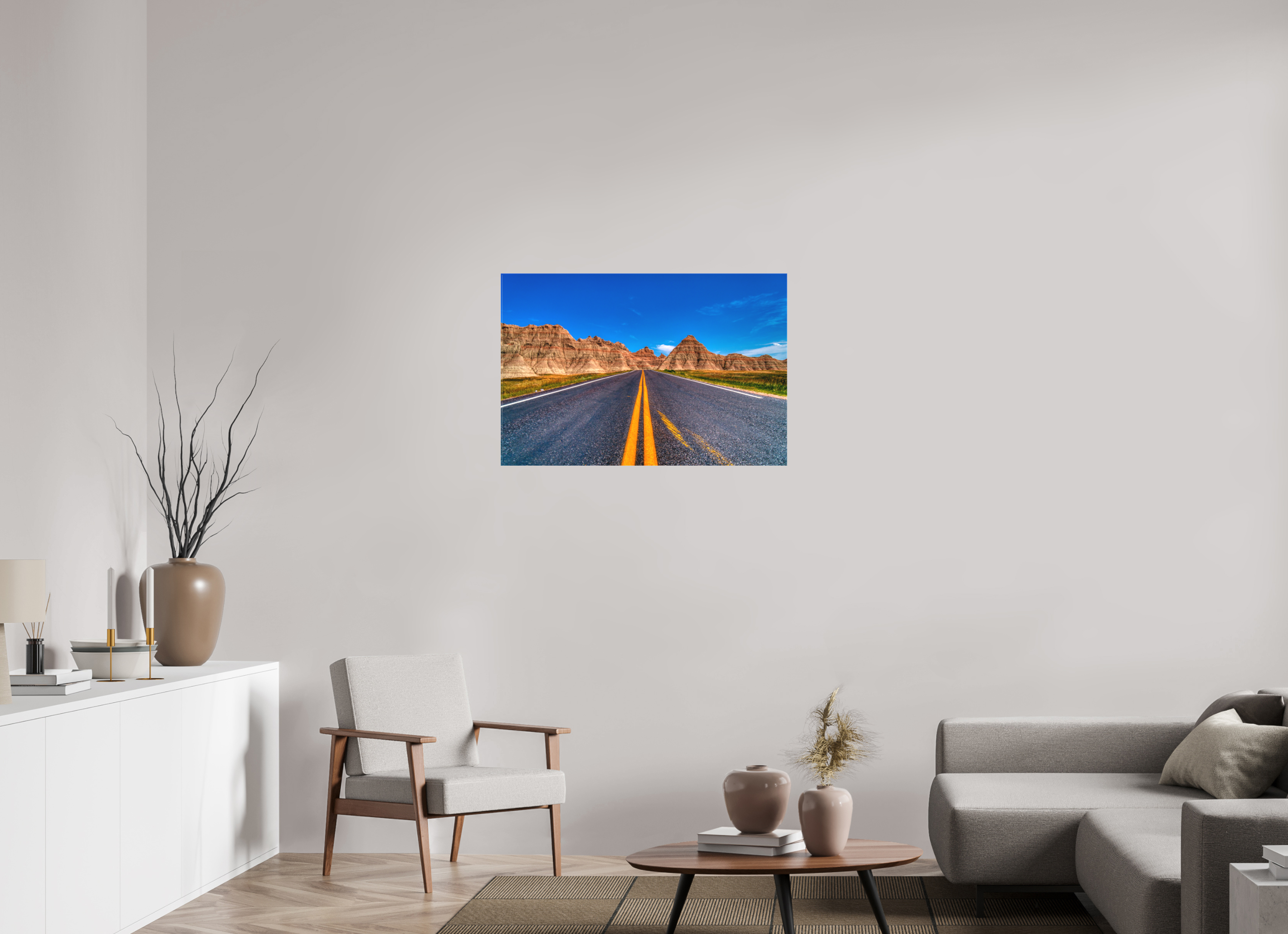 36 x 24″, Matte Canvas A Drive Through Badlands